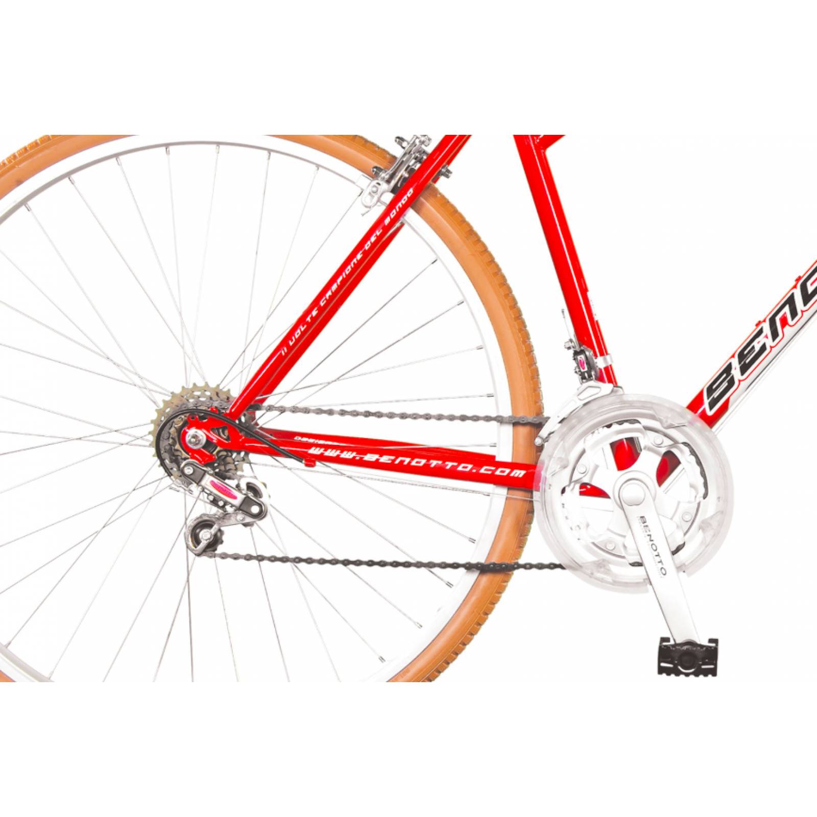 Bicicleta BENOTTO Turismo ST-7500 R28 12V Aluminio Frenos V Negro/Rojo