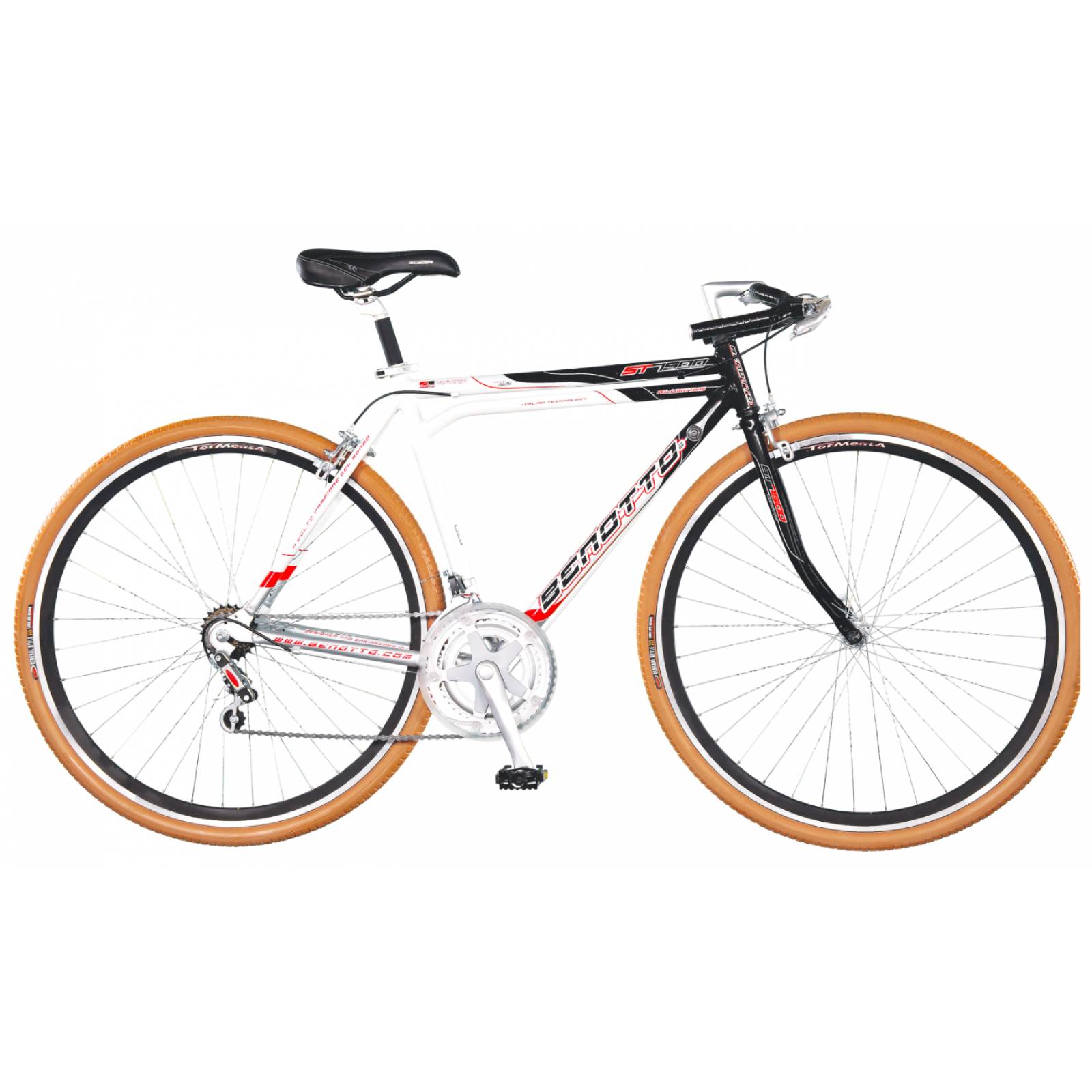 Bicicleta BENOTTO Turismo ST-7500 R28 12V Aluminio Frenos V Plata/Blanc/Neg