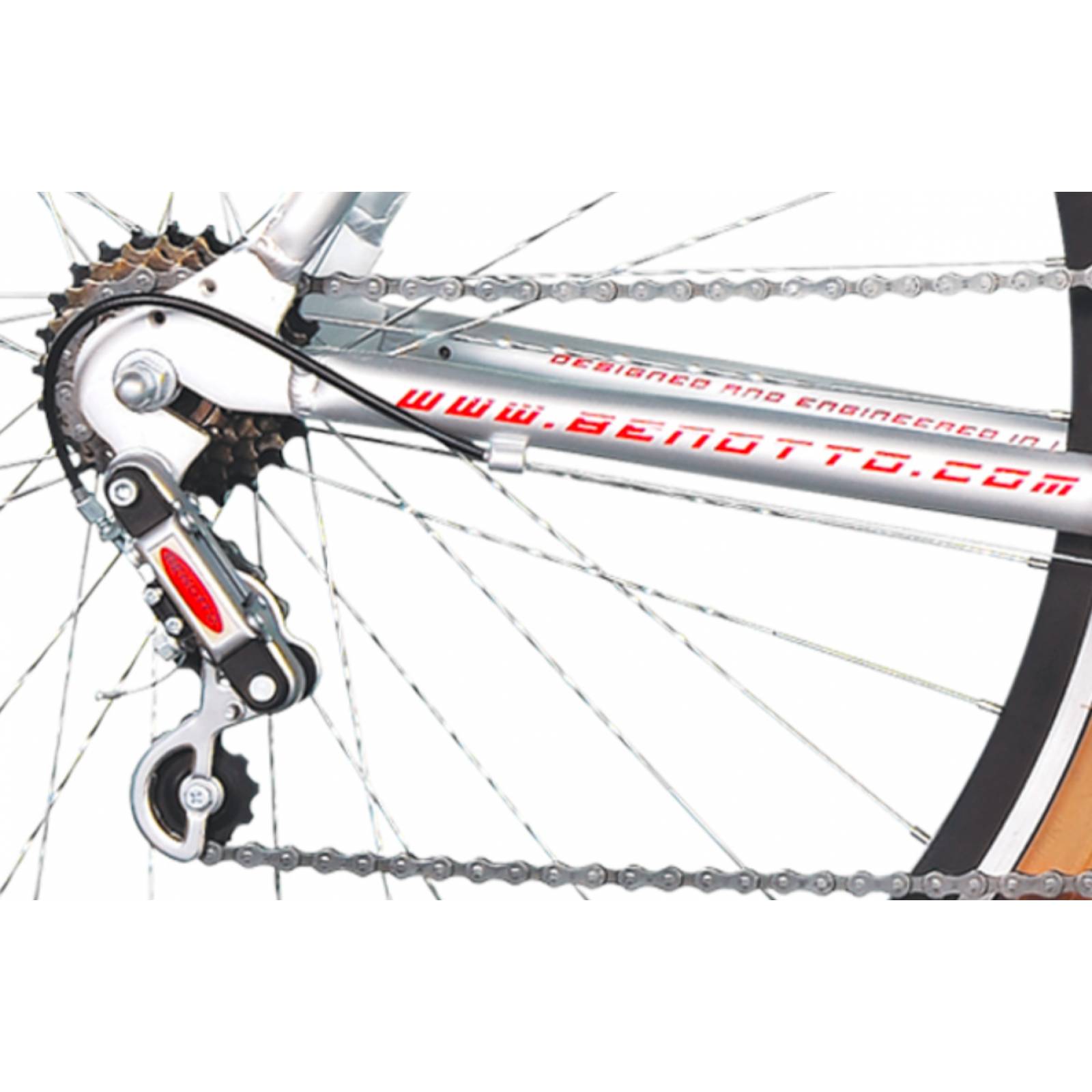 Bicicleta BENOTTO Turismo ST-7500 R28 12V Aluminio Frenos V Plata/Blanc/Neg