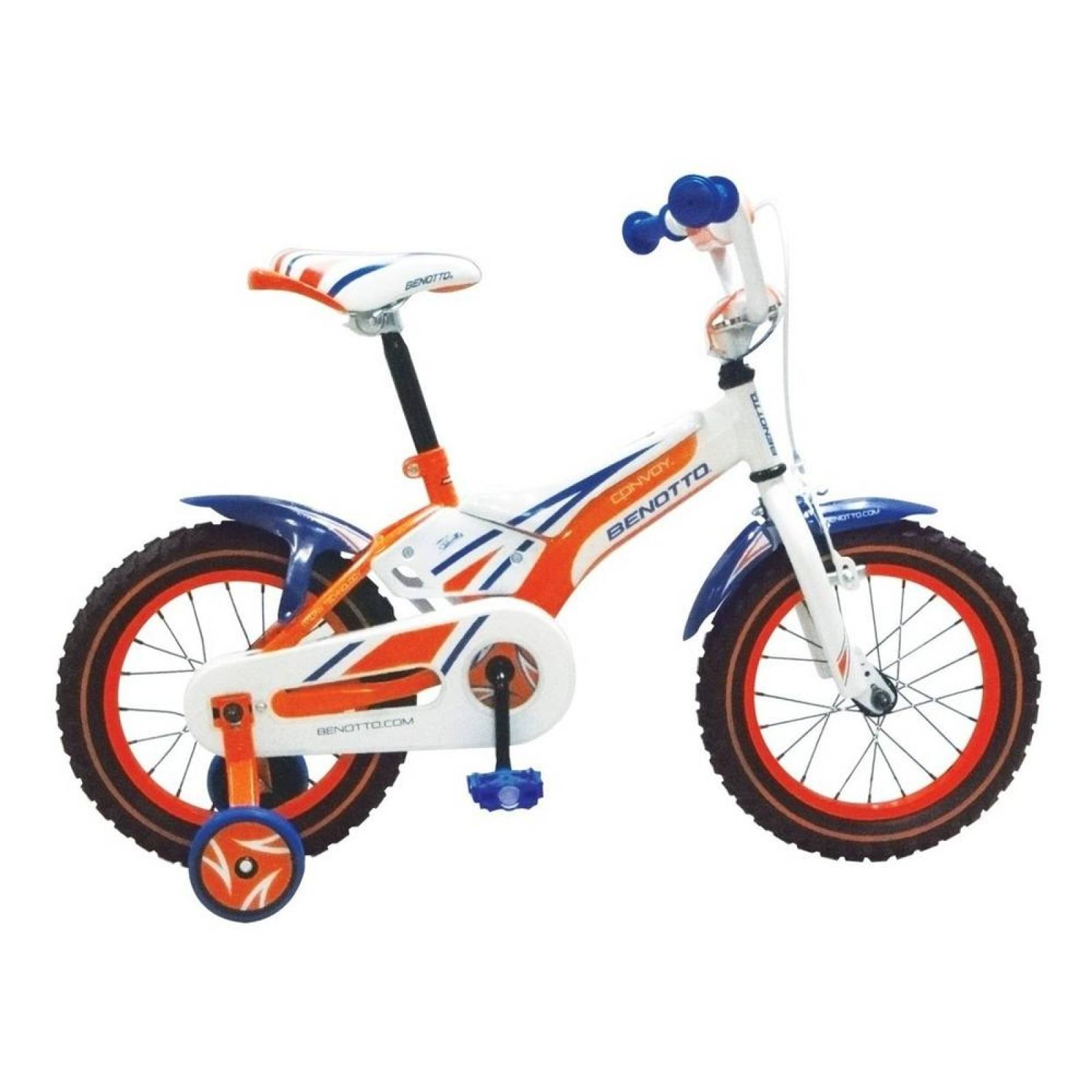 Bicicleta Benotto Infantil Convoy R14 1v Niño Frenos Caliper Blanco/Naranja