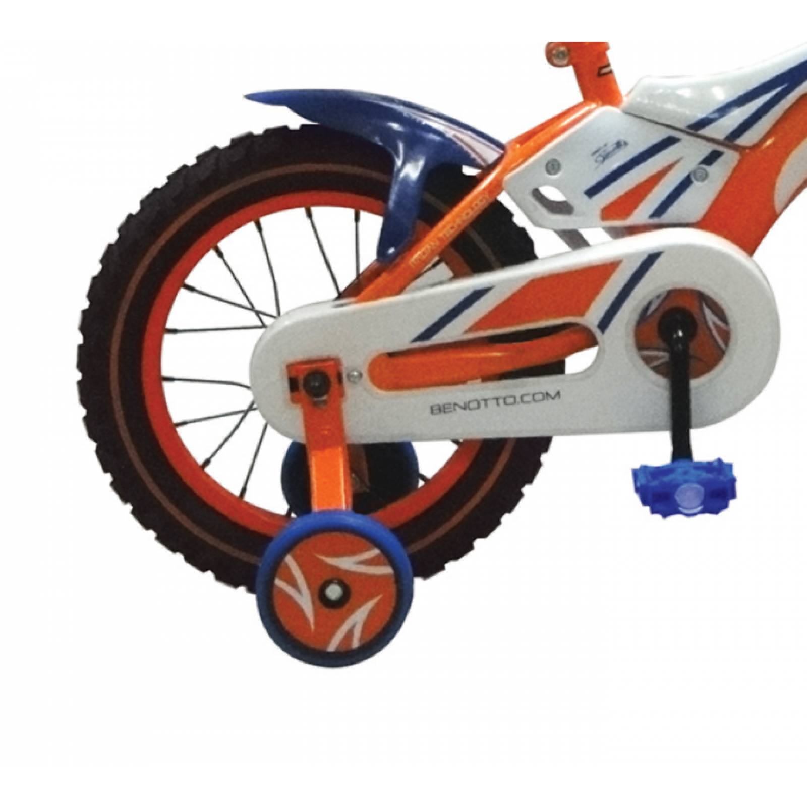 Bicicleta Benotto Infantil Convoy R14 1v Niño Frenos Caliper Blanco/Naranja