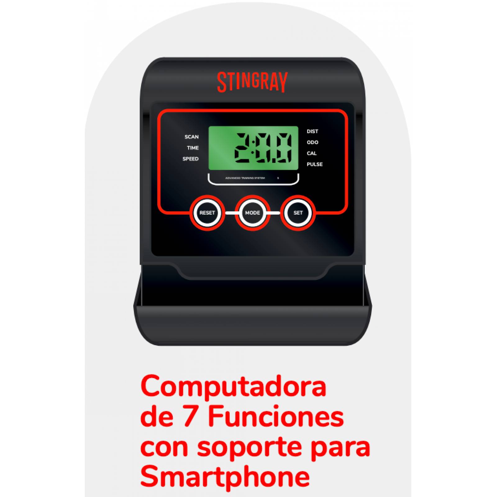 Bicicleta Eliptica 3 en 1 STINGRAY Computador 7 Funciones