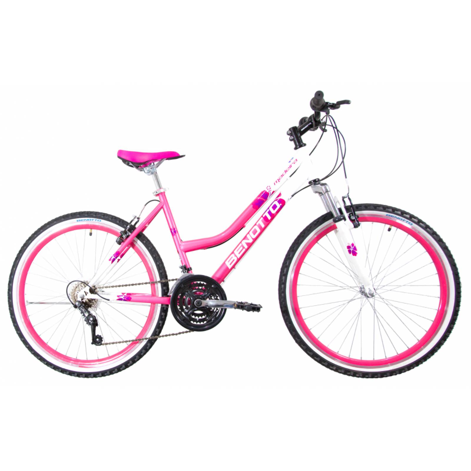 Bicicleta Benotto Mtb Madeira R26 21v Mujer Susp. Delantera Fucsia/Blanco