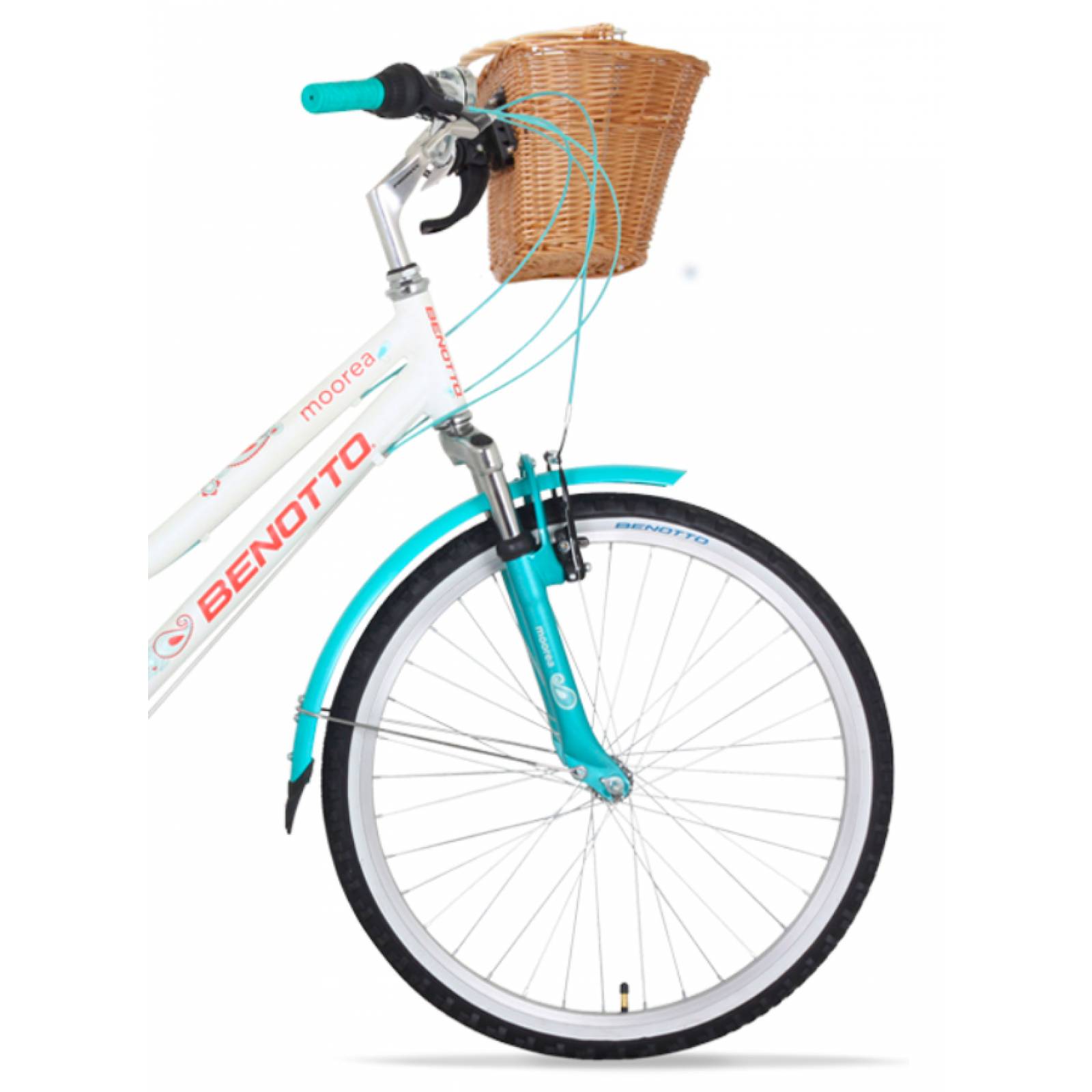 Bicicleta BENOTTO City MOOREA R26 21V Aluminio Suspensión Blanco/Aqua Unico