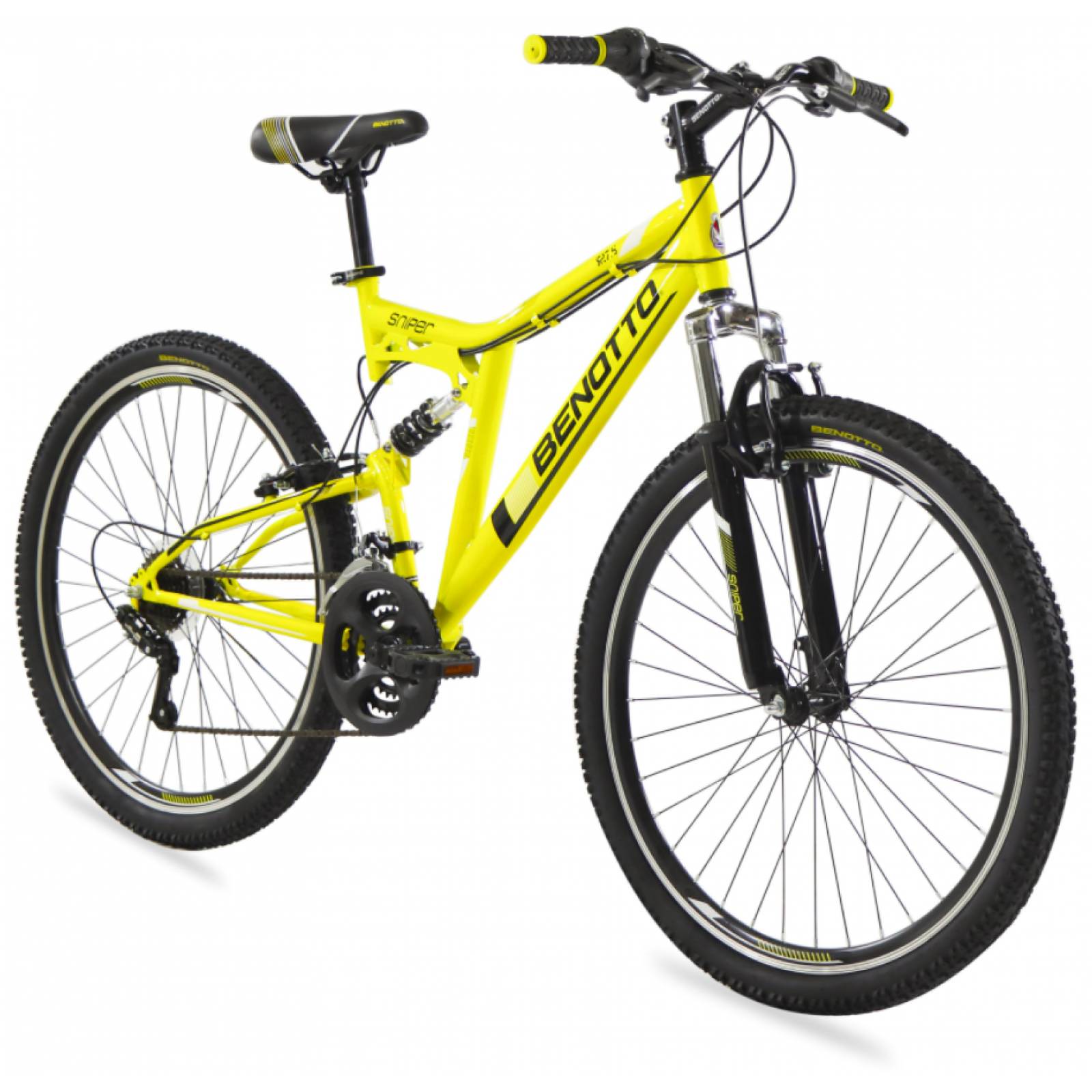 Bicicleta BENOTTO Montaña SNIPER R27.5 21V Doble Suspensión Amarillo