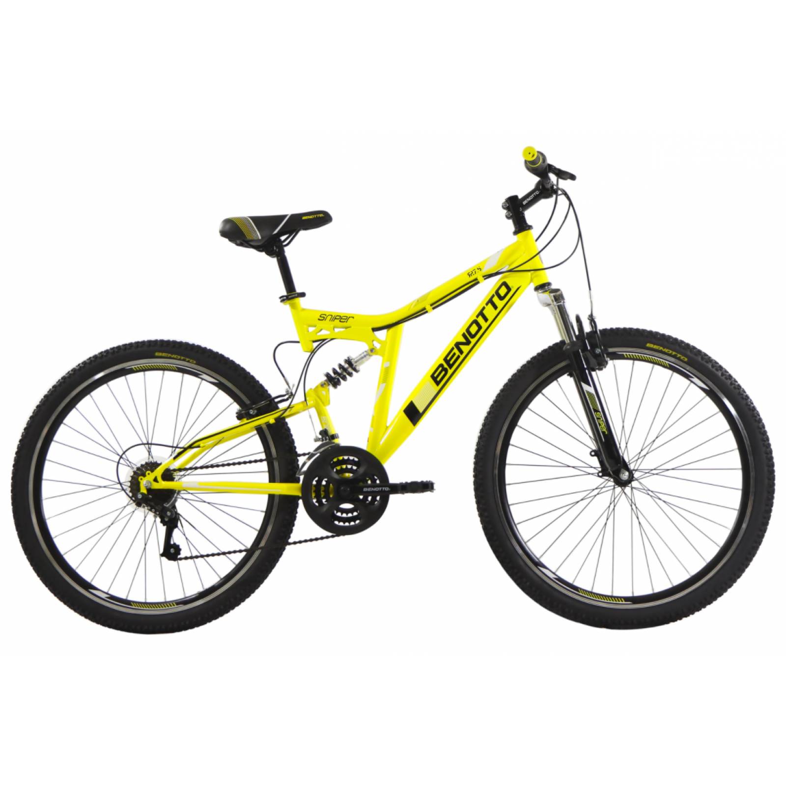 Bicicleta BENOTTO Montaña SNIPER R27.5 21V Doble Suspensión Amarillo