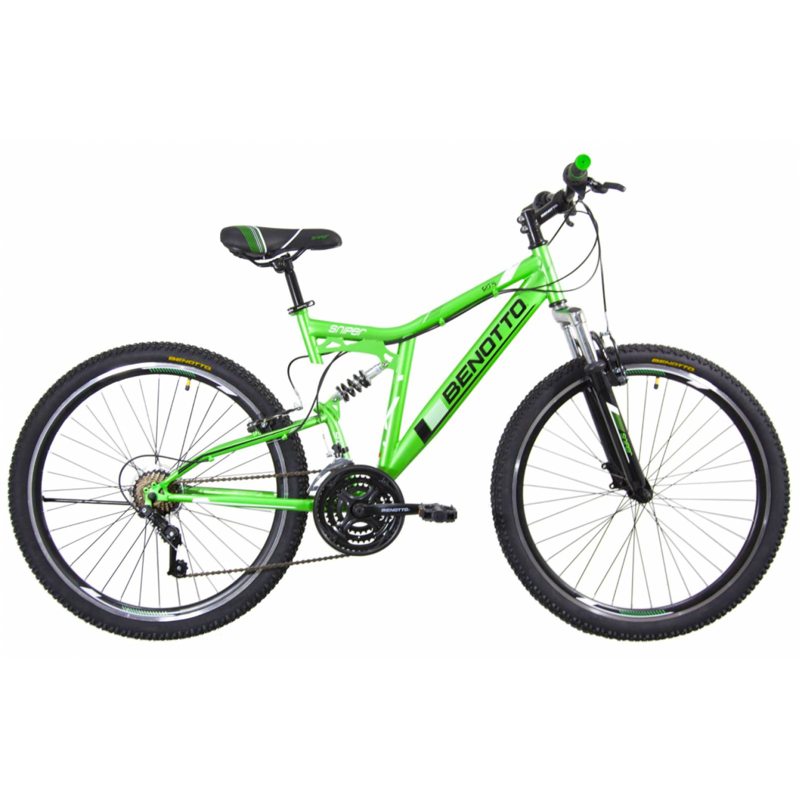 Bicicleta BENOTTO Montaña SNIPER R27.5 21V Doble Suspensión Verde