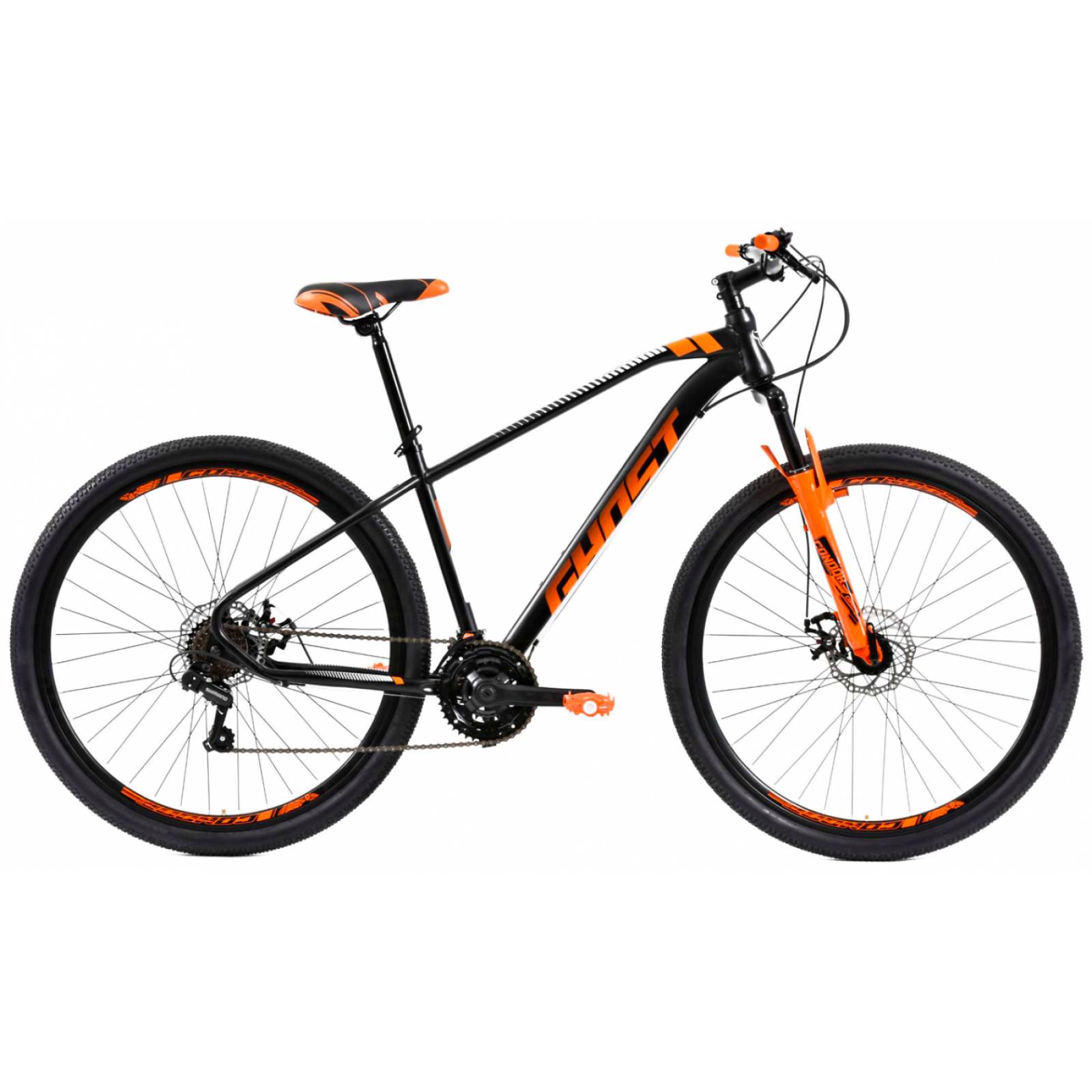 Bicicleta Montaña Ghost Claw R29 21V Shimano Doble Disco Negro/Naranja