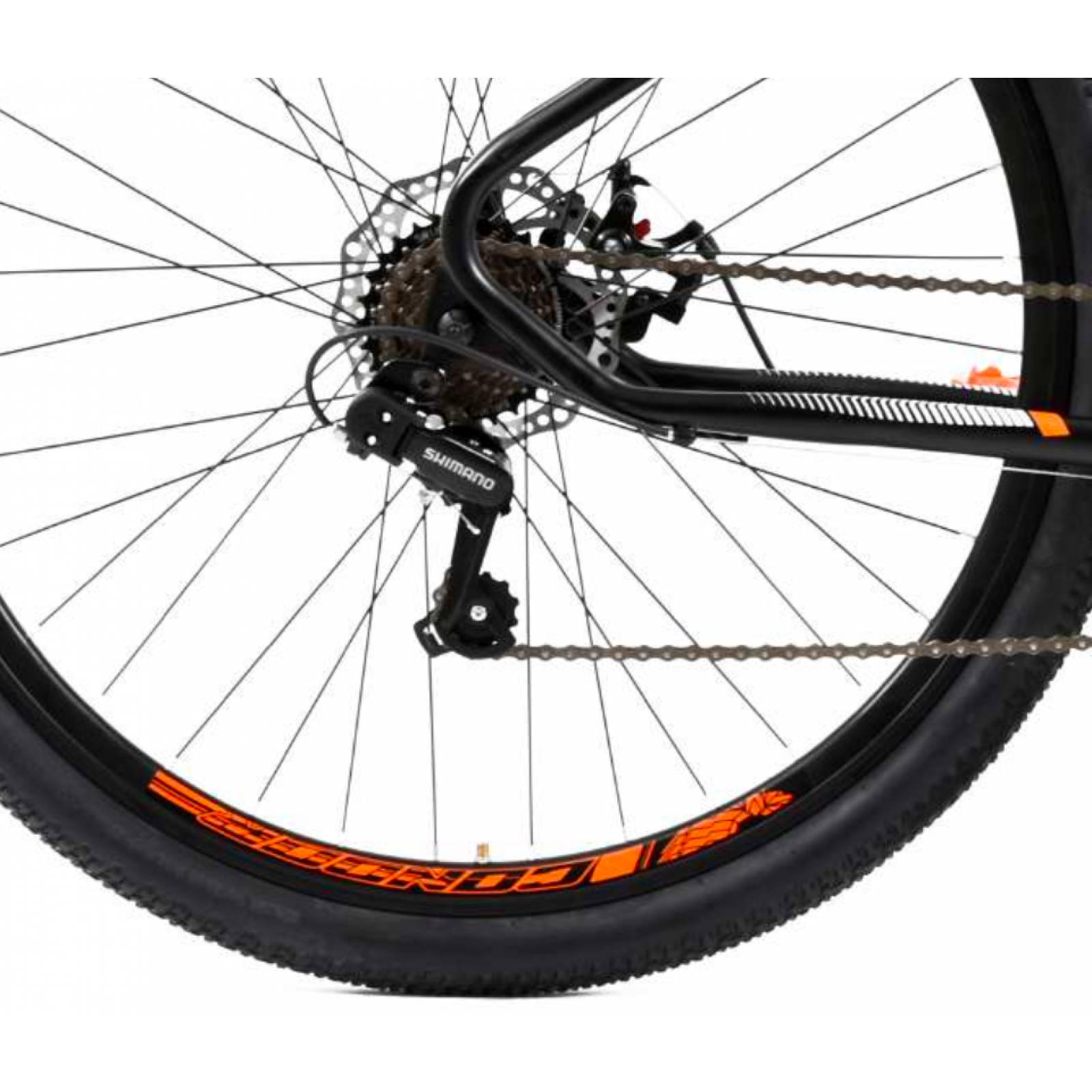 Bicicleta Montaña Ghost Claw R29 21V Shimano Doble Disco Negro/Naranja