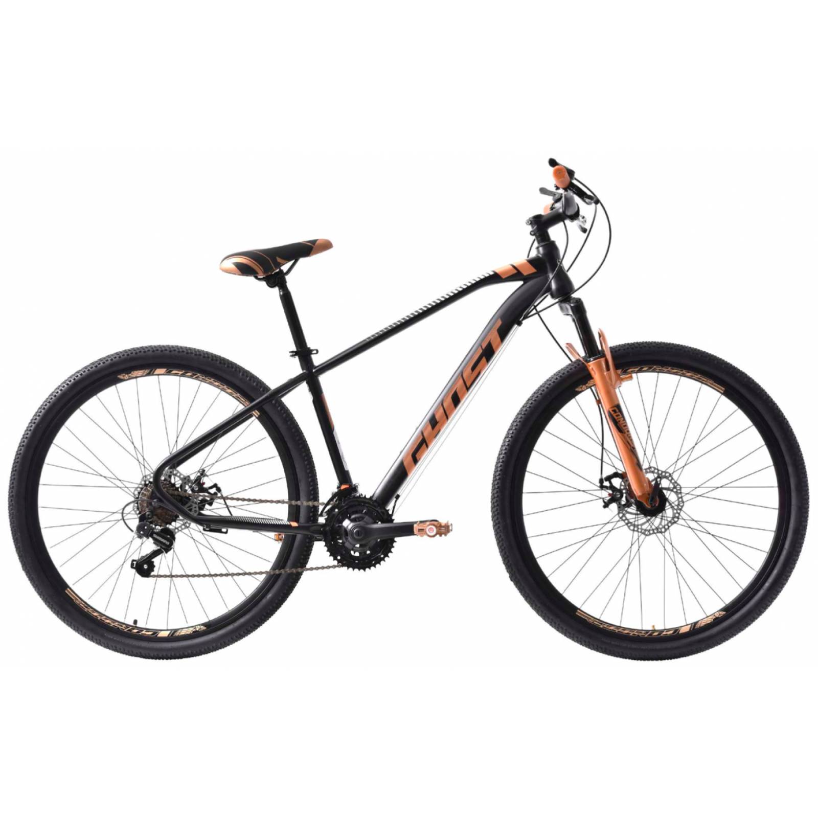 Bicicleta Montaña Ghost Claw R29 21V Shimano Doble Disco Negro/Cobre