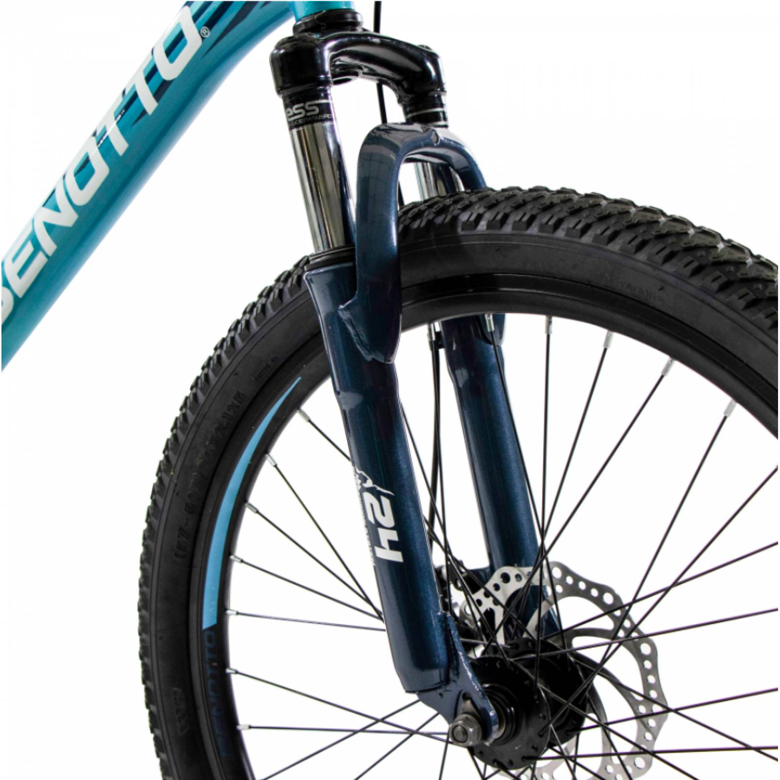 Bicicleta BENOTTO MTB BLACKCOMB R24 21V Shimano Doble Suspensión Azul