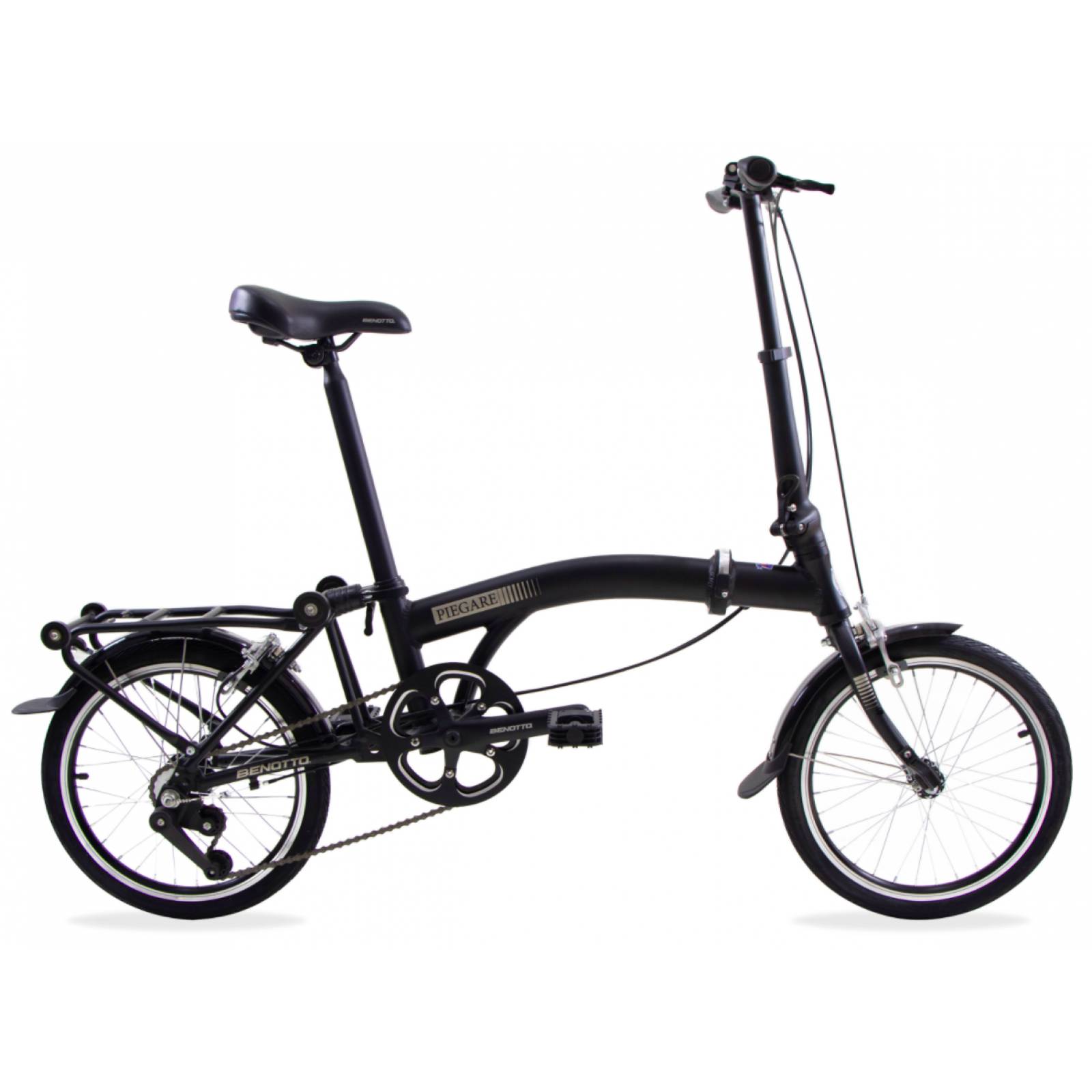 Bicicleta BENOTTO Plegable PIEGARE R16 3V Aluminio Frenos V Negro