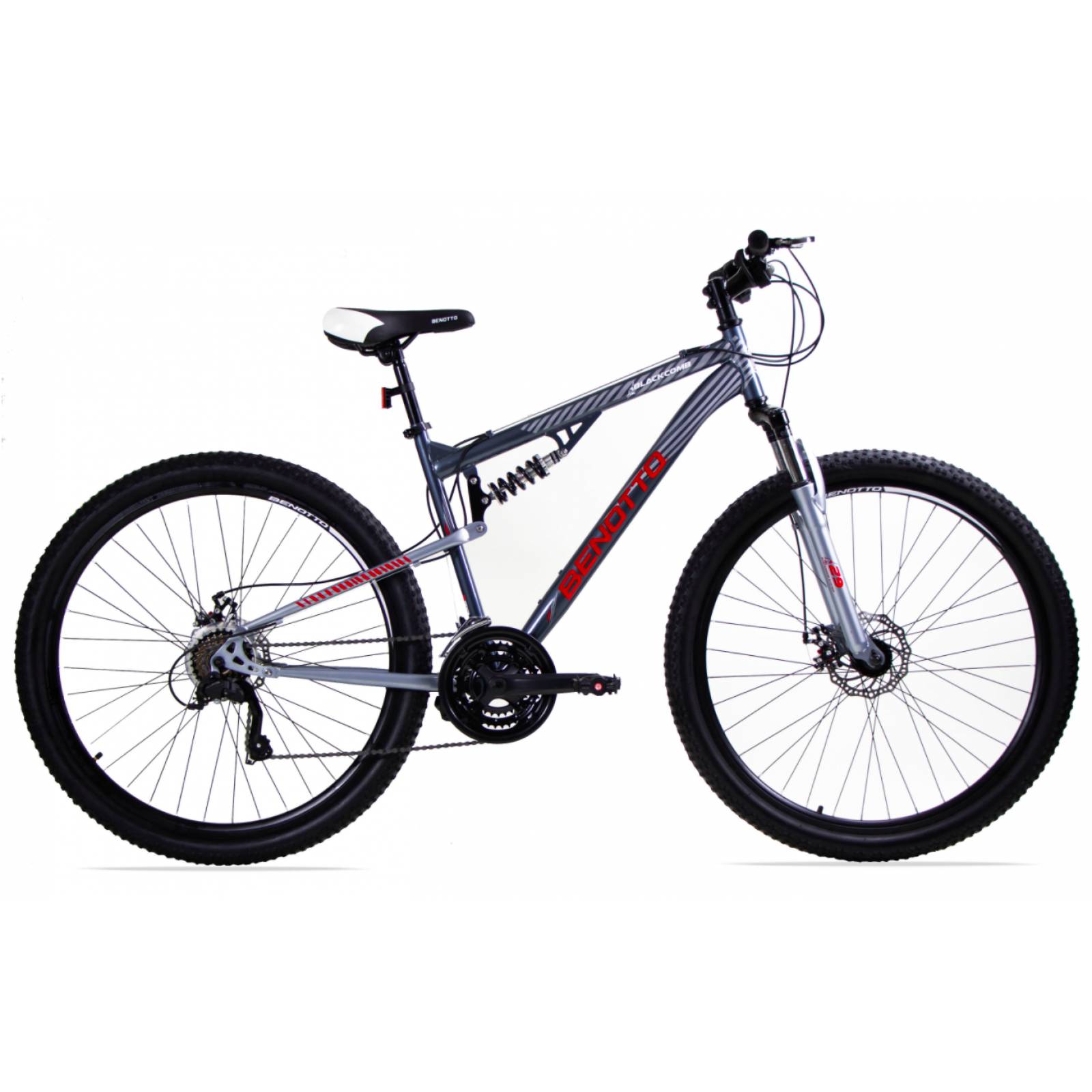 Bicicleta BENOTTO MTB BLACKCOMB Rodada 29 Doble Suspensi n Gris