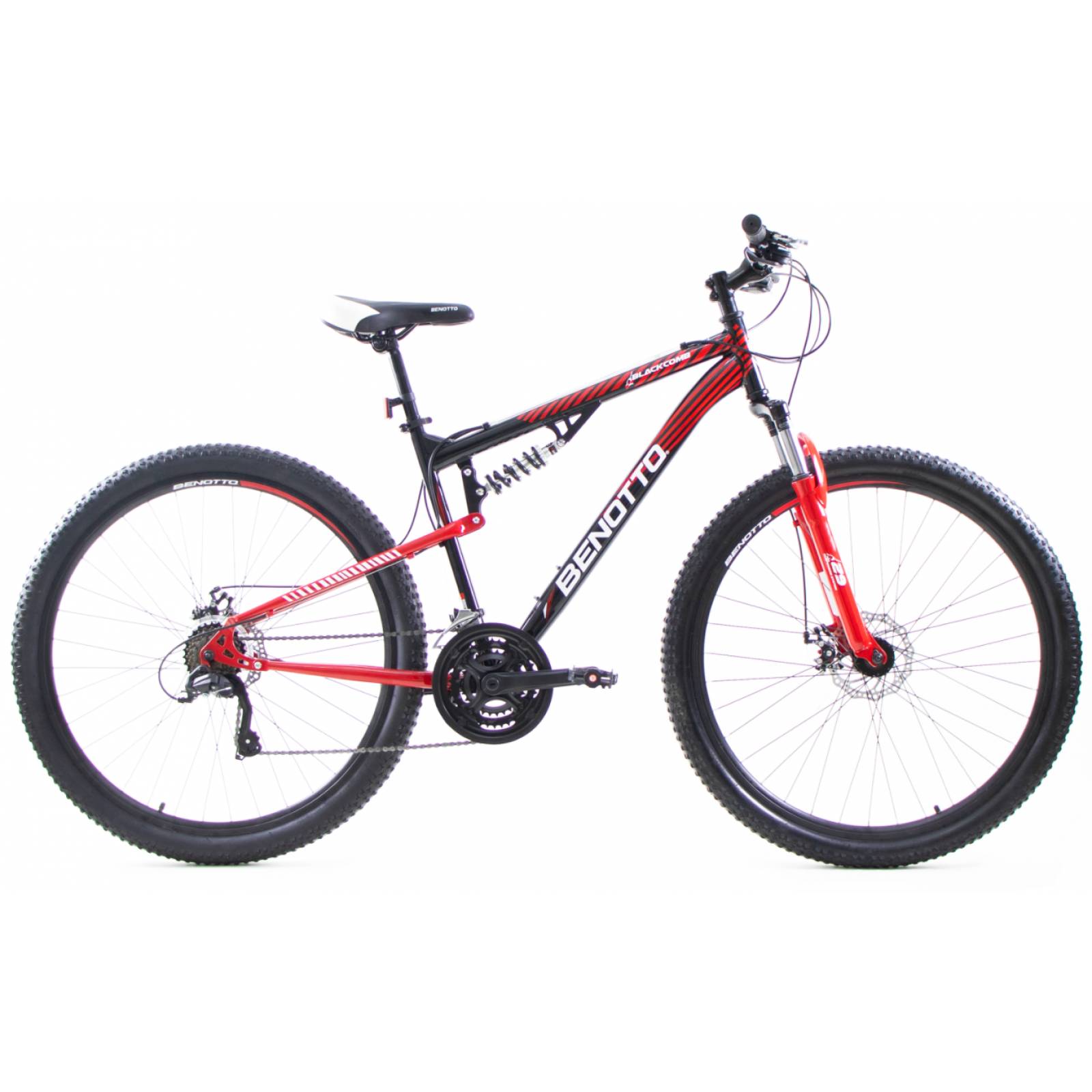 Bicicleta BENOTTO MTB BLACKCOMB Rodada 29 Doble Suspensión Negro/Rojo Unica