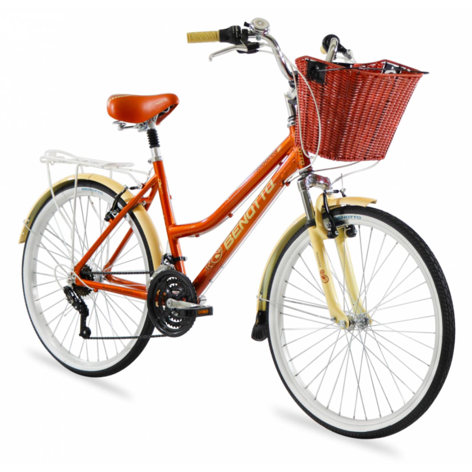 Bicicleta BENOTTO City MOOREA R26 21V Aluminio Suspensión Terracota/Crema Unico