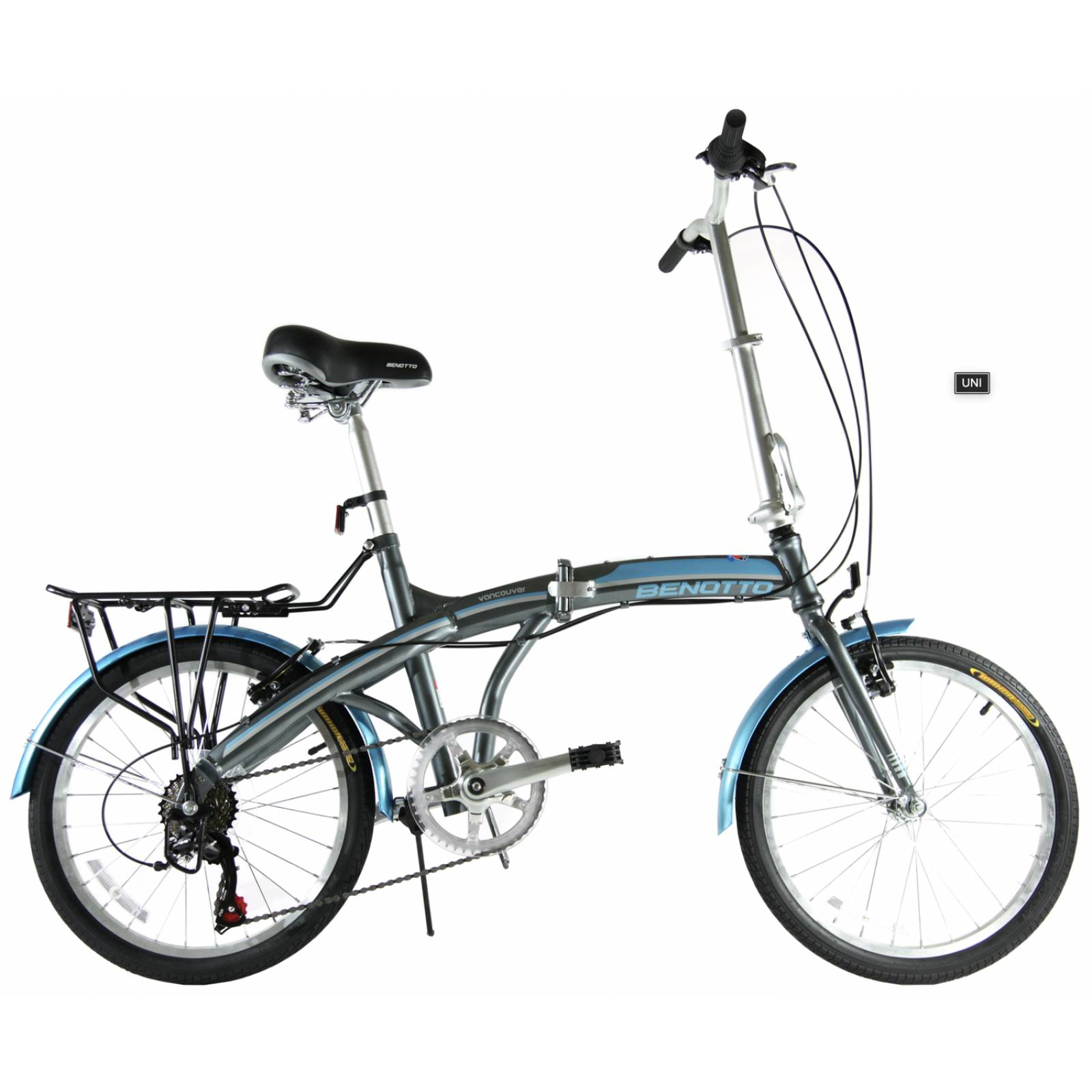 Bicicleta Benotto Plegable Vancouver R20 7v. Acero Gris