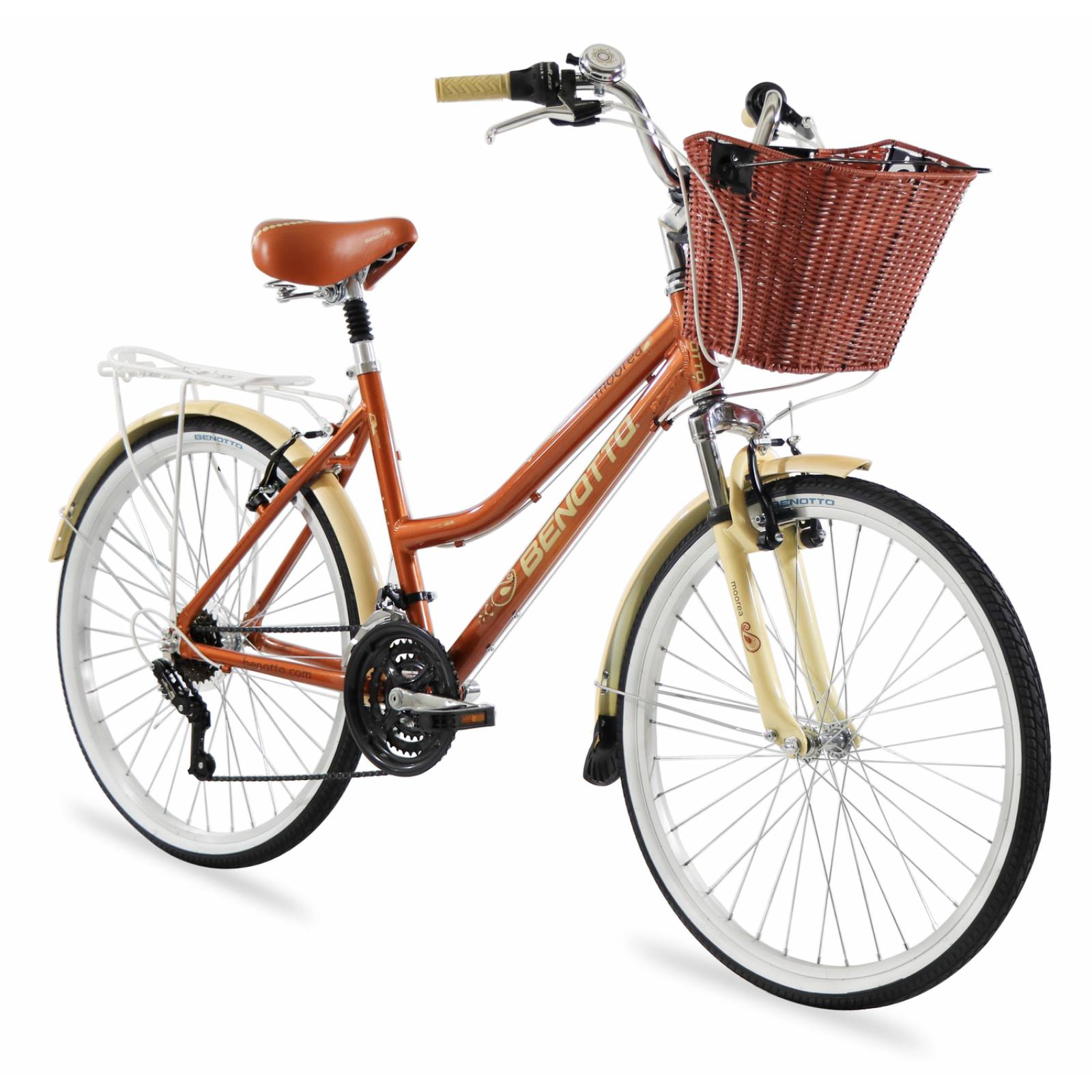 Bicicleta BENOTTO City MOOREA R24 21V Aluminio Suspensión Terracota