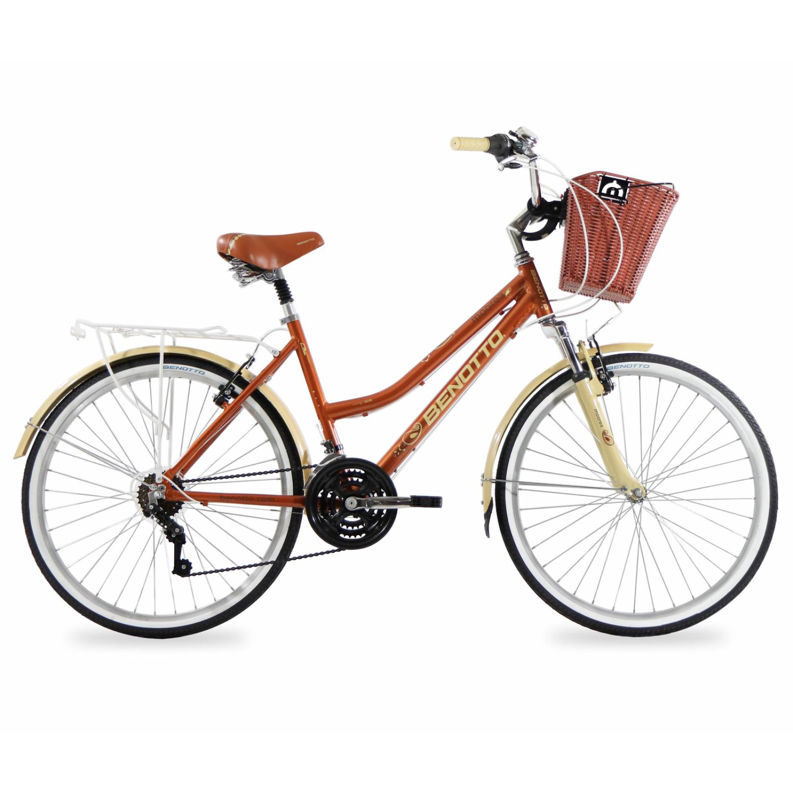 Bicicleta BENOTTO City MOOREA R24 21V Aluminio Suspensión Terracota