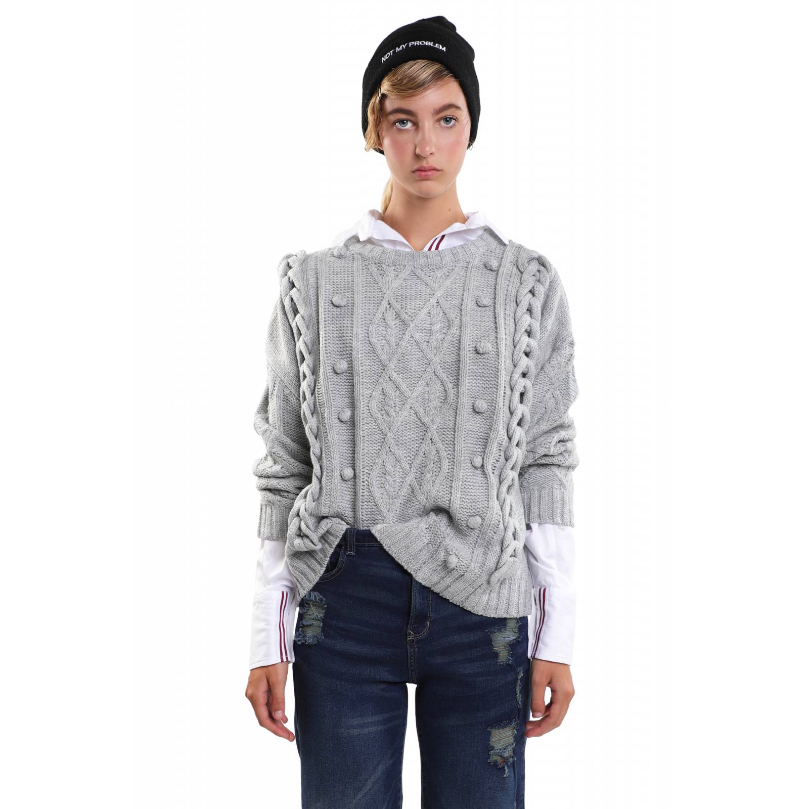 LOB Mujer Sueter Manga Larga Grueso