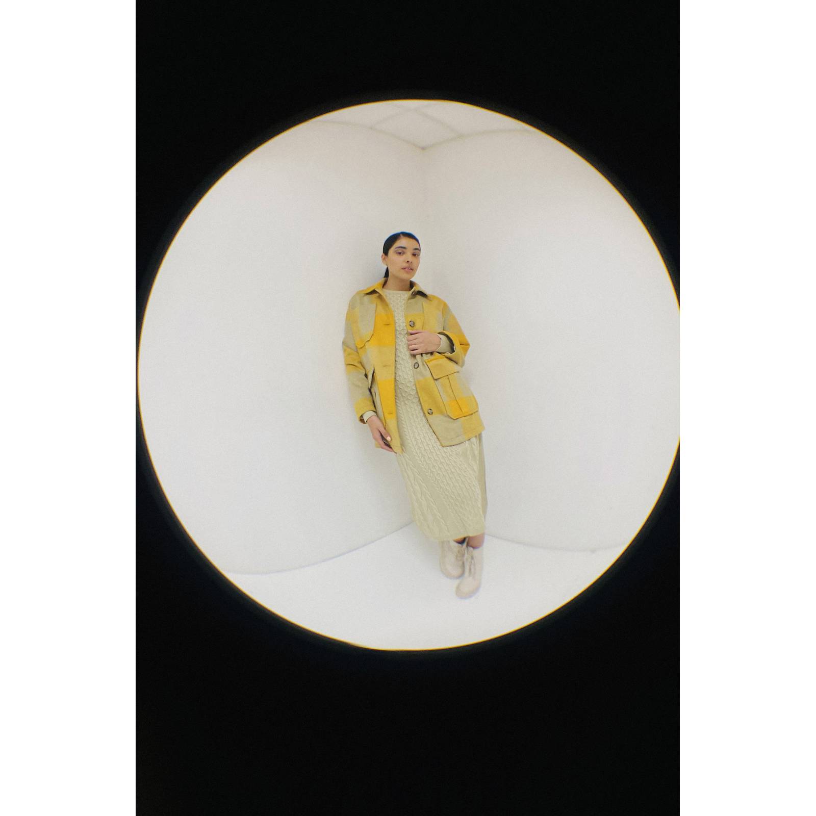 LOB CHAMARRA DE CUADROS EN CONTRASTE