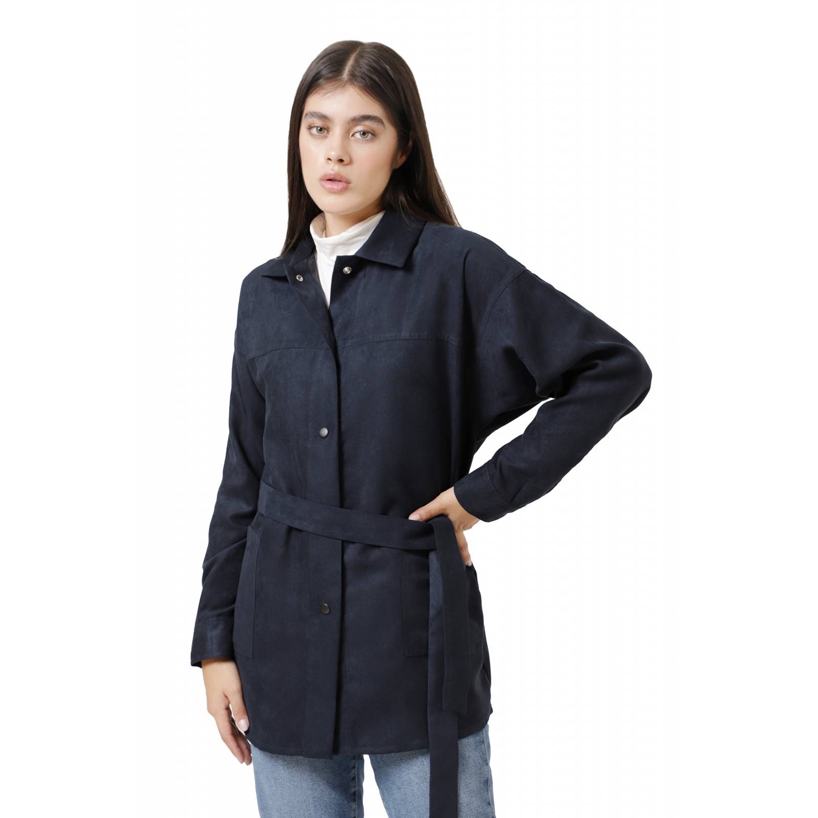 LOB CHAMARRA DE SUEDE CON CINTO