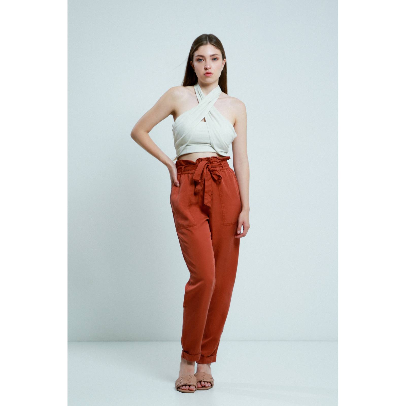 LOB BLUSA HALTER MEZCLA DE LINO