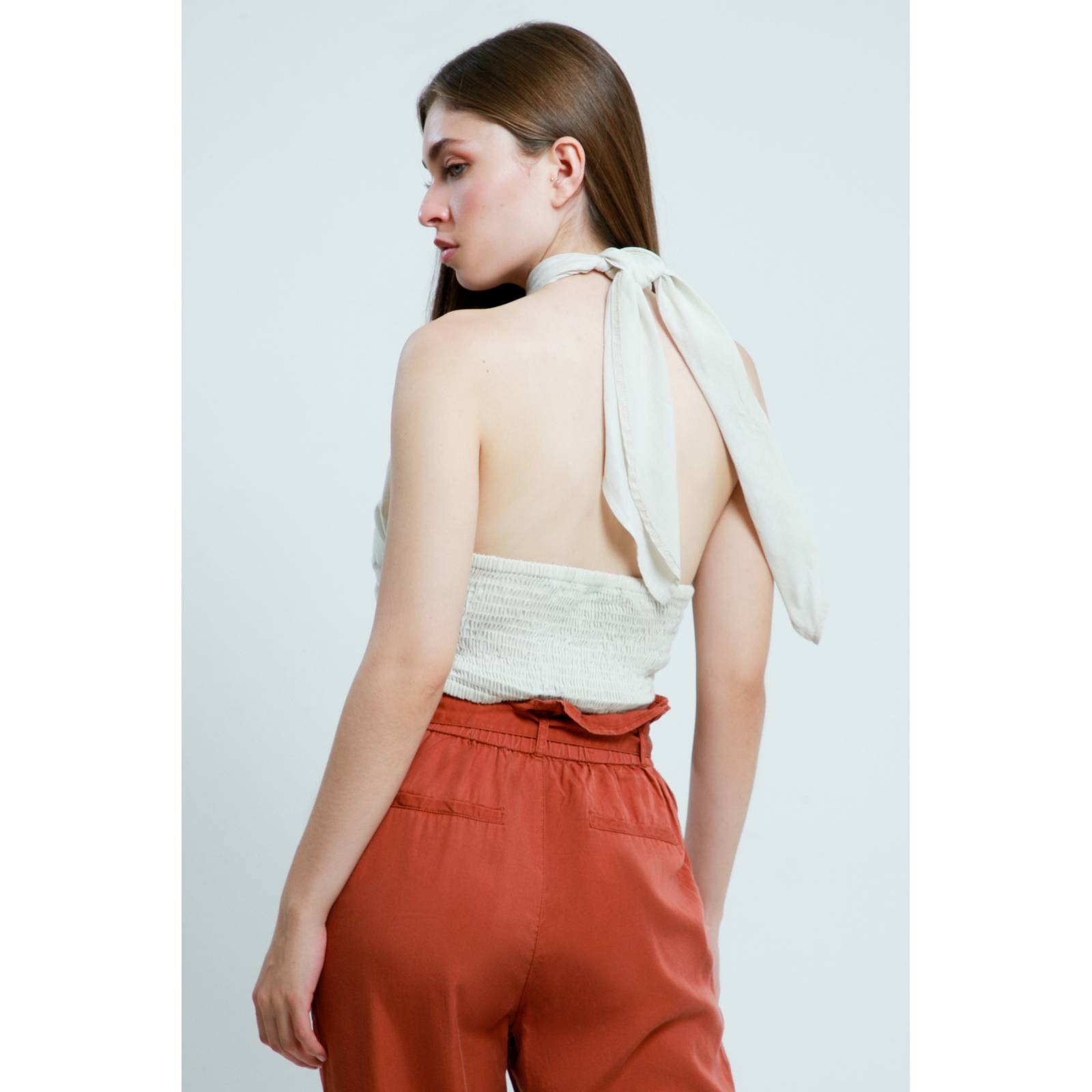 LOB BLUSA HALTER MEZCLA DE LINO