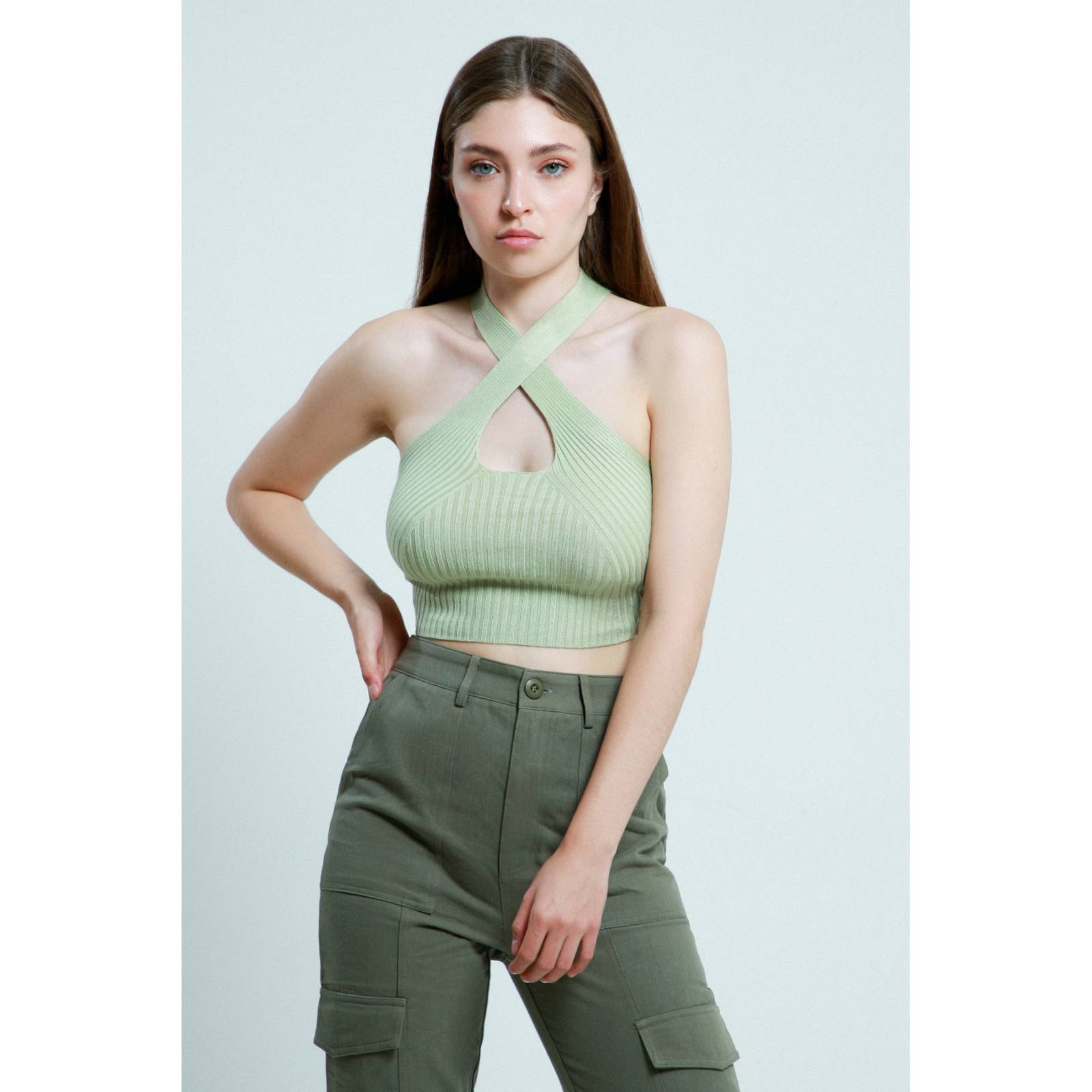 LOB BLUSA TEJIDO ESCOTE HALTER CRUZADO