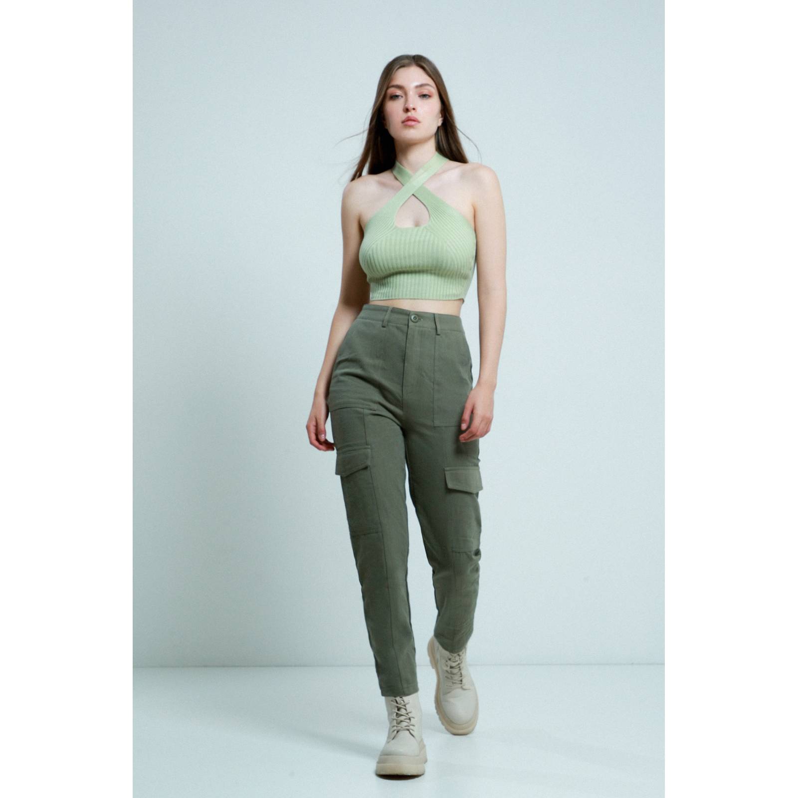 LOB BLUSA TEJIDO ESCOTE HALTER CRUZADO