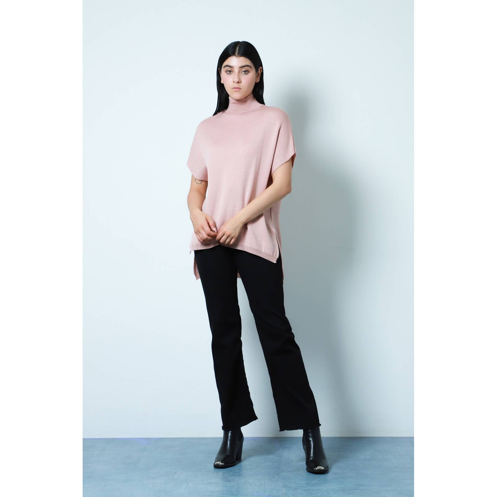 Camisa Mujer SuÃ©ter Holgado Cuello Alto Sueter Tejido Holgado LOB