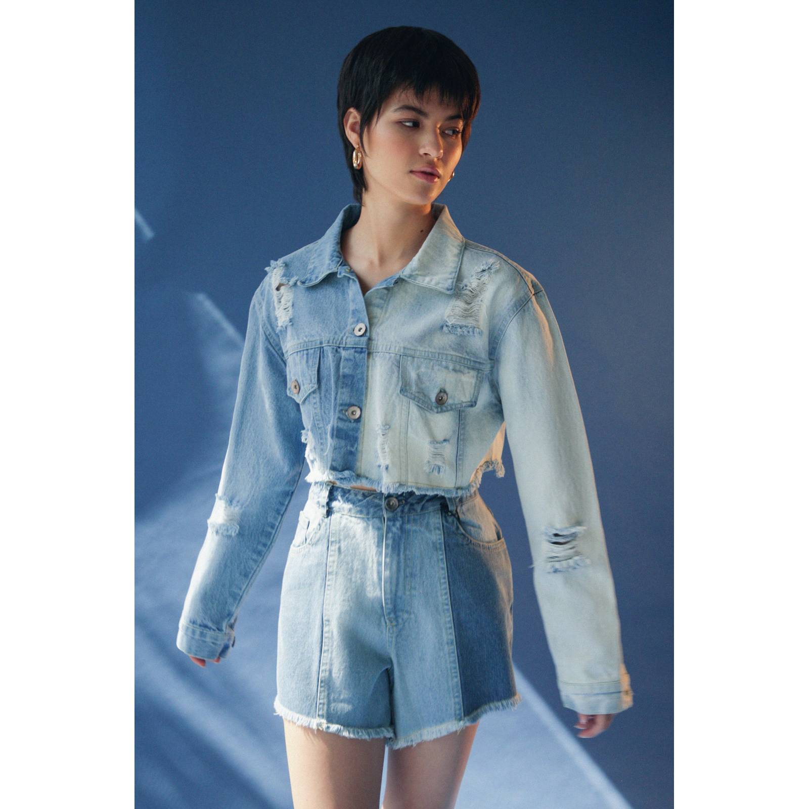 LOB CHAMARRA DENIM BICOLOR