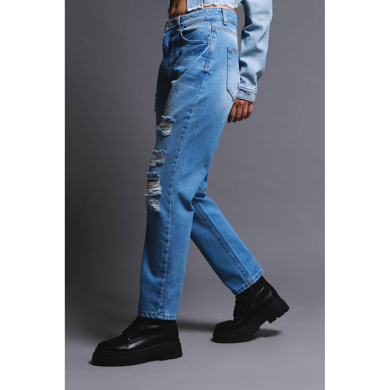 LOB JEANS MOM FIT DESTRUCCIONES