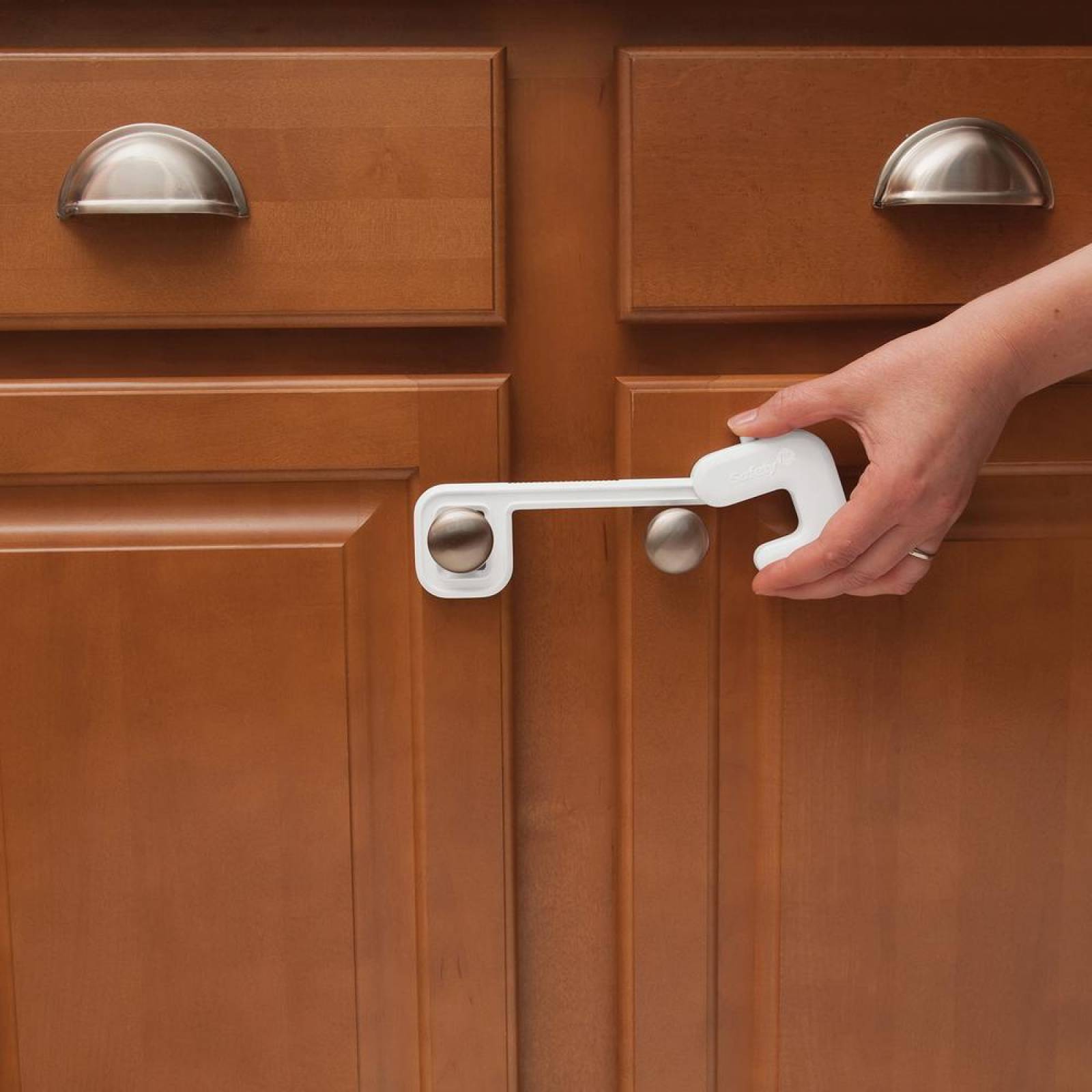 Seguro para Puertas con Gabinete 2 Piezas Blanco 