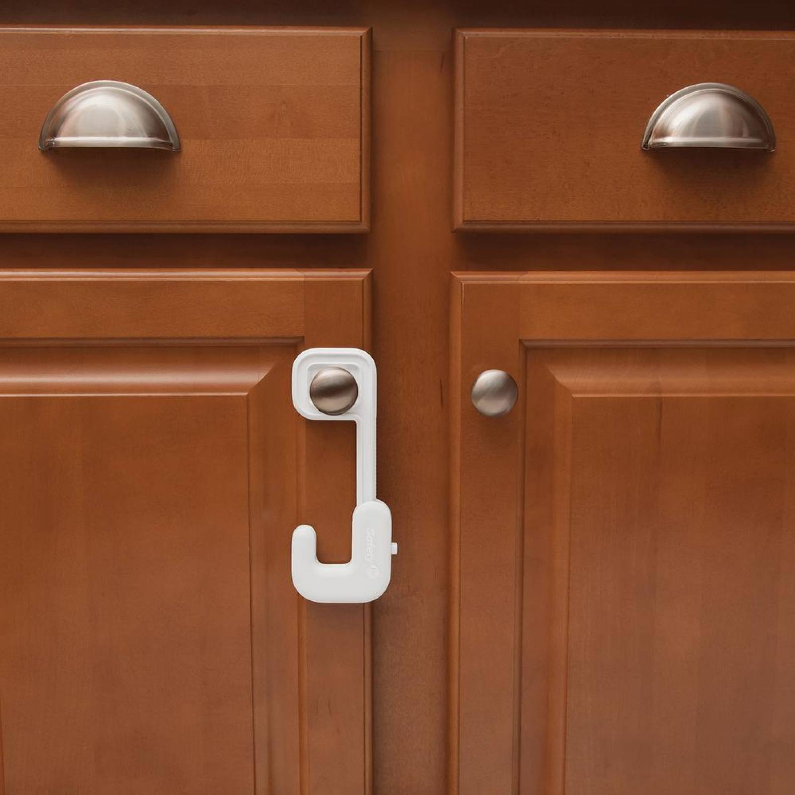 Seguro para Puertas con Gabinete 2 Piezas Blanco 