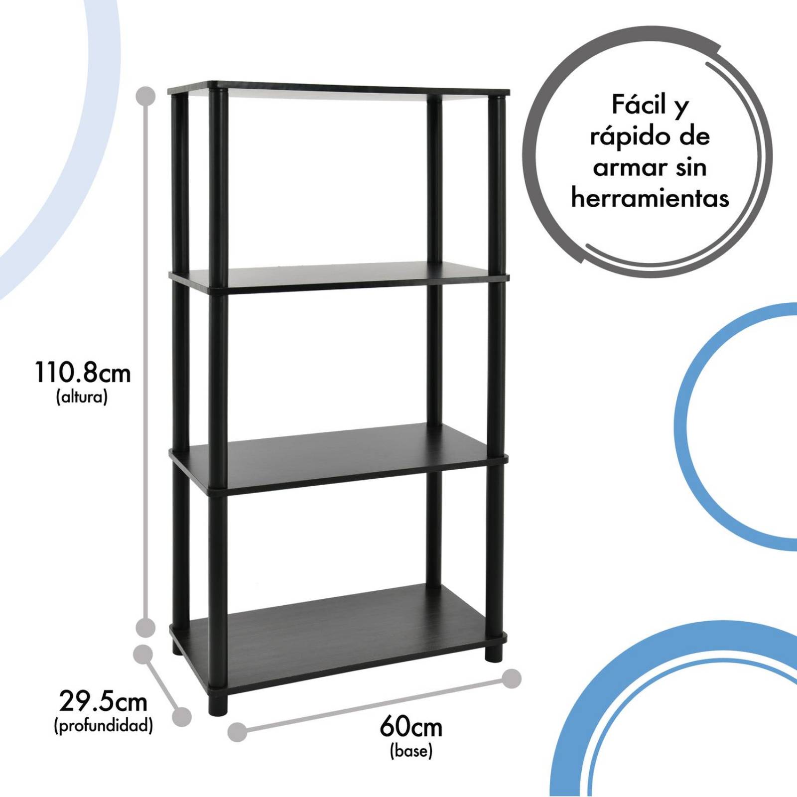 Mueble Cosco Home Librero de 4 entrepaños Espresso