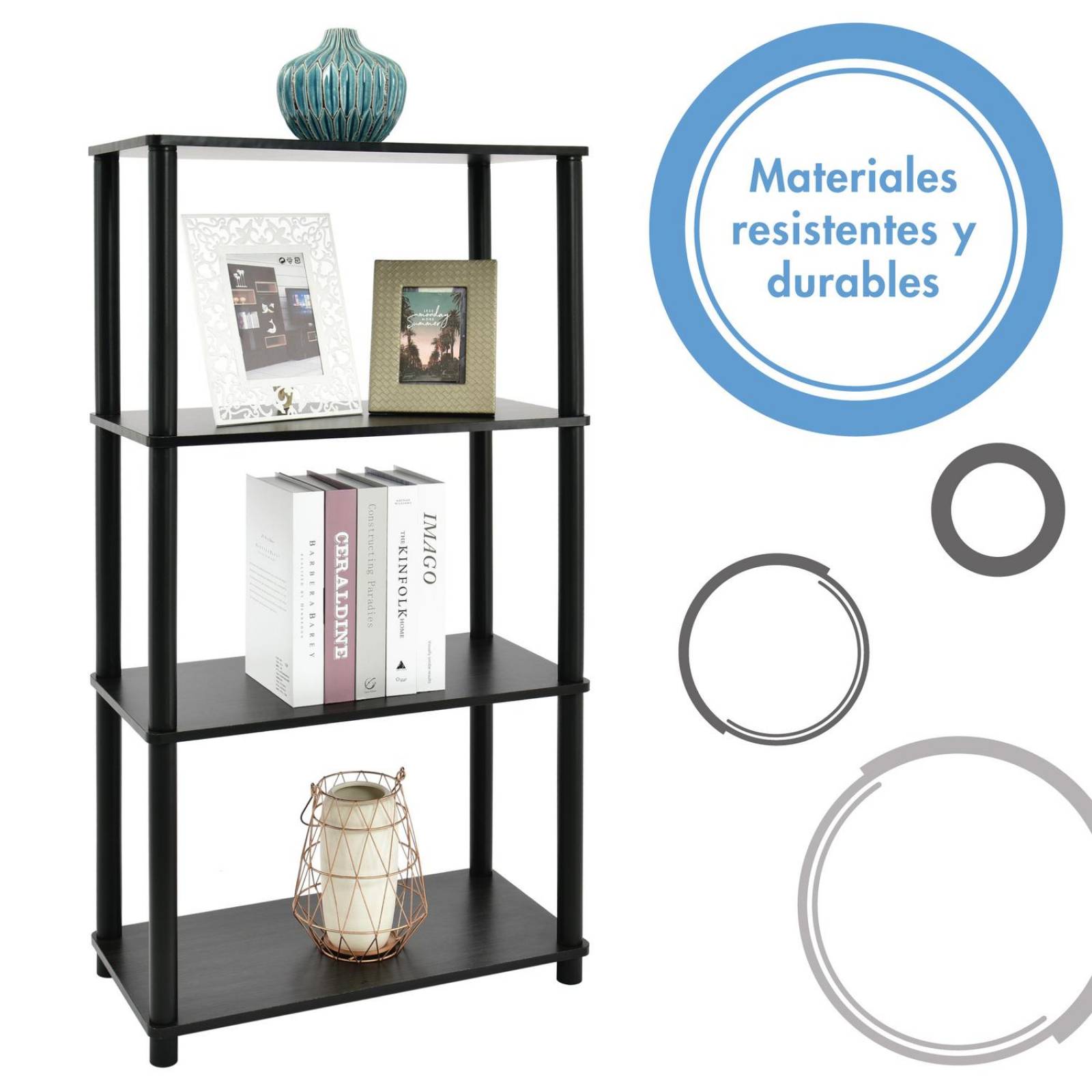 Mueble Cosco Home Librero de 4 entrepaños Espresso