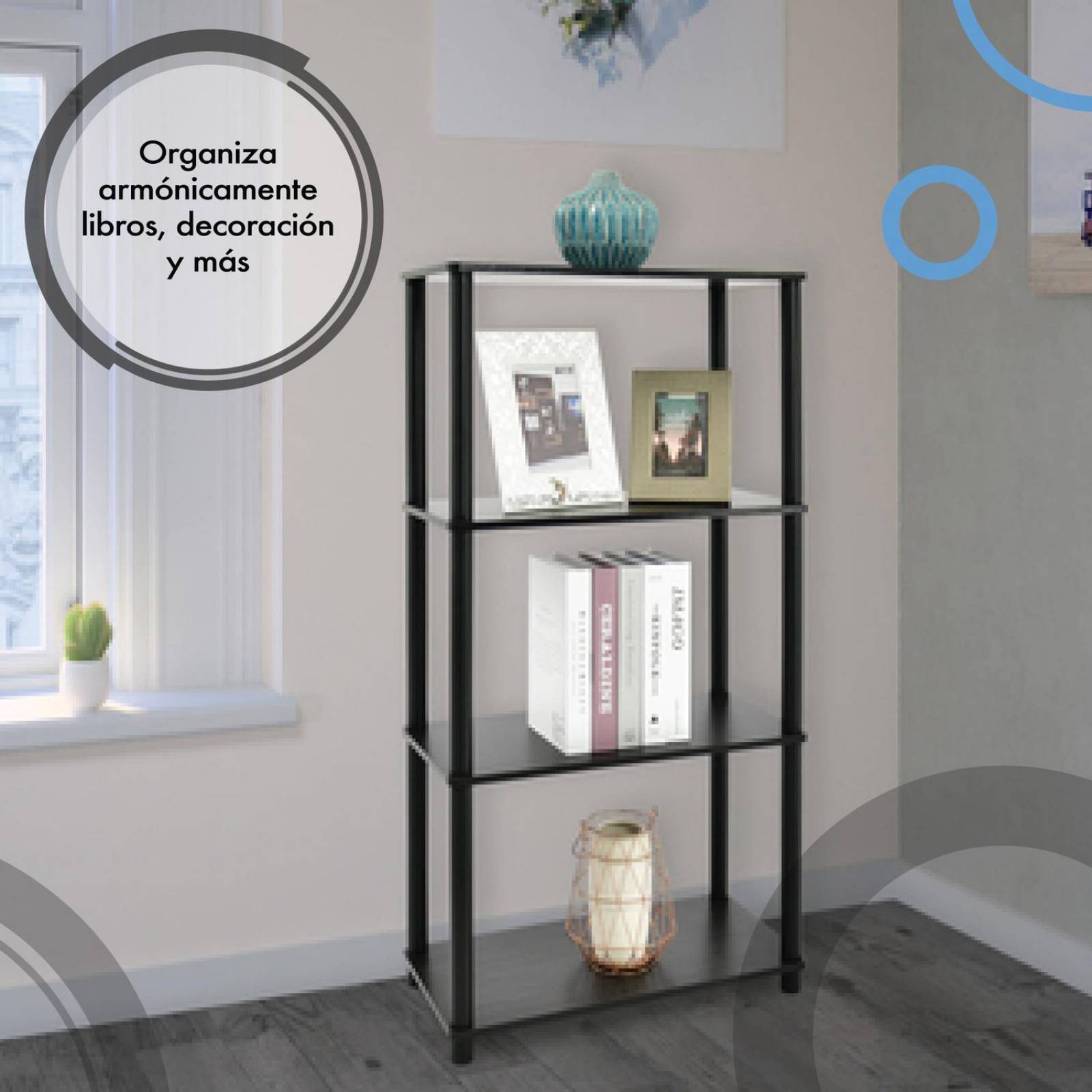 Mueble Cosco Home Librero de 4 entrepaños Espresso