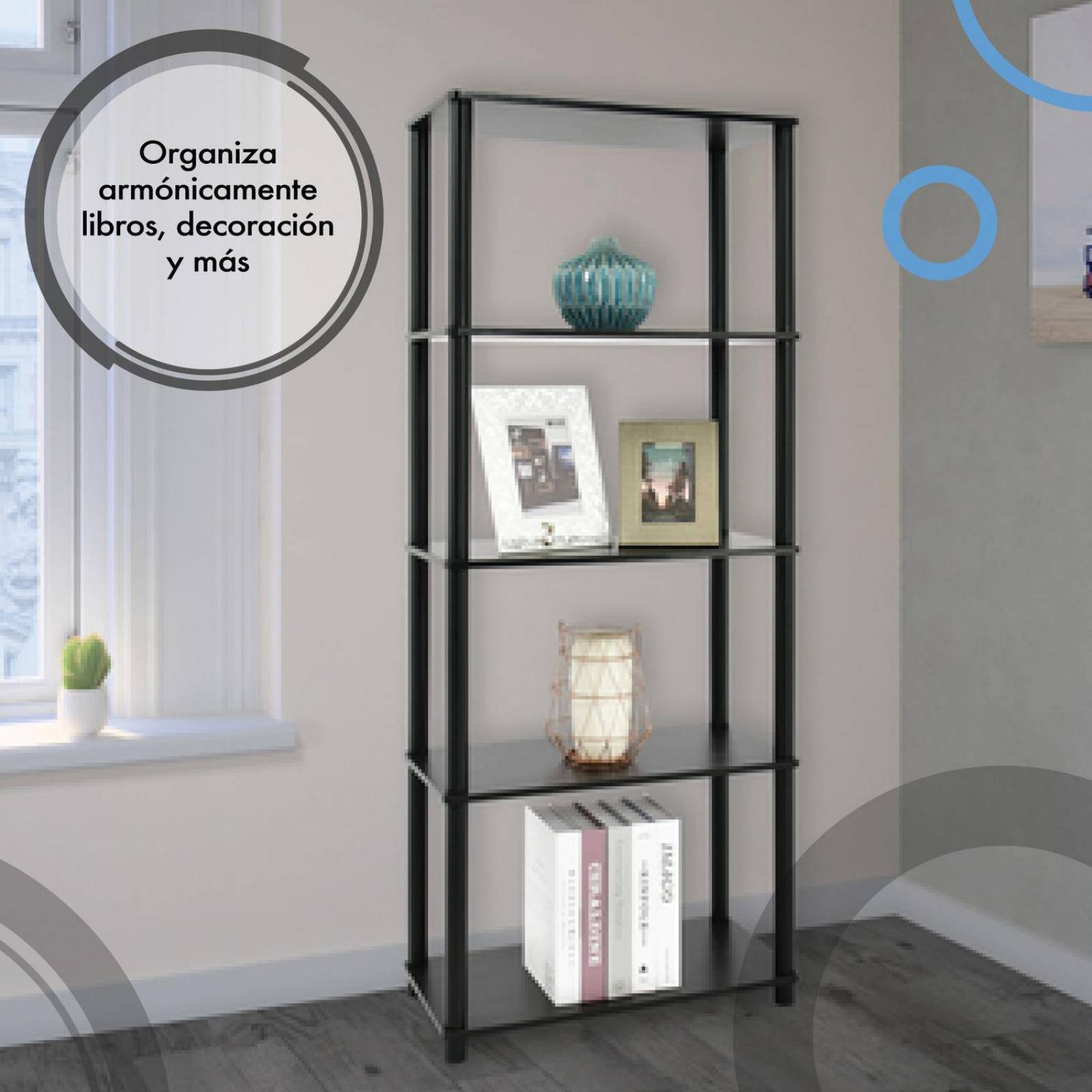 Mueble Cosco Home Librero de 5 Entrepaños Oak