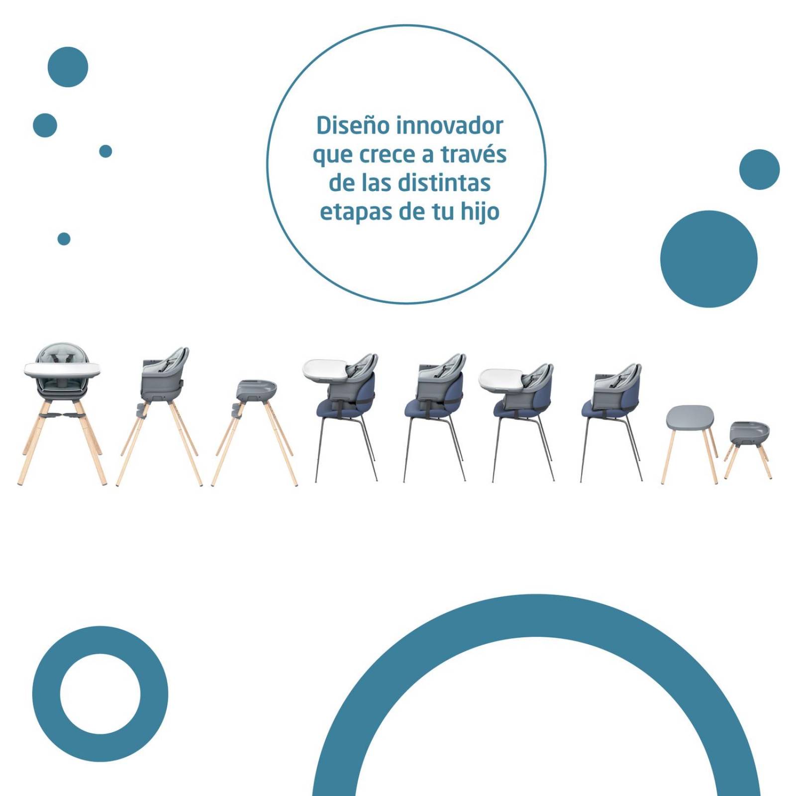 Silla Alta Periquera Maxi Cosi Moa 8 en 1 Gris oscuro