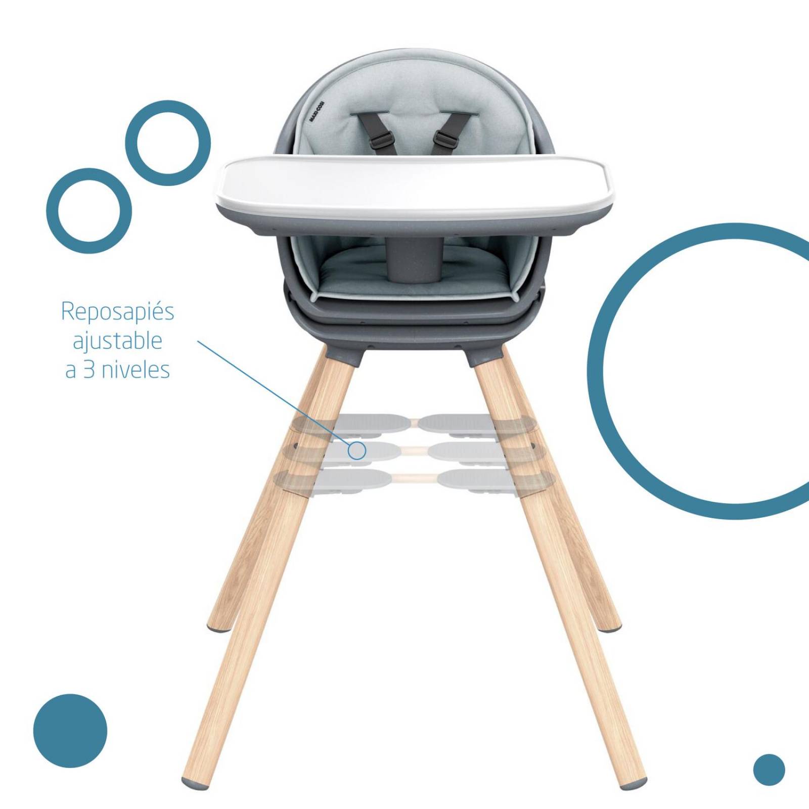 Silla Alta Periquera Maxi Cosi Moa 8 en 1 Gris oscuro