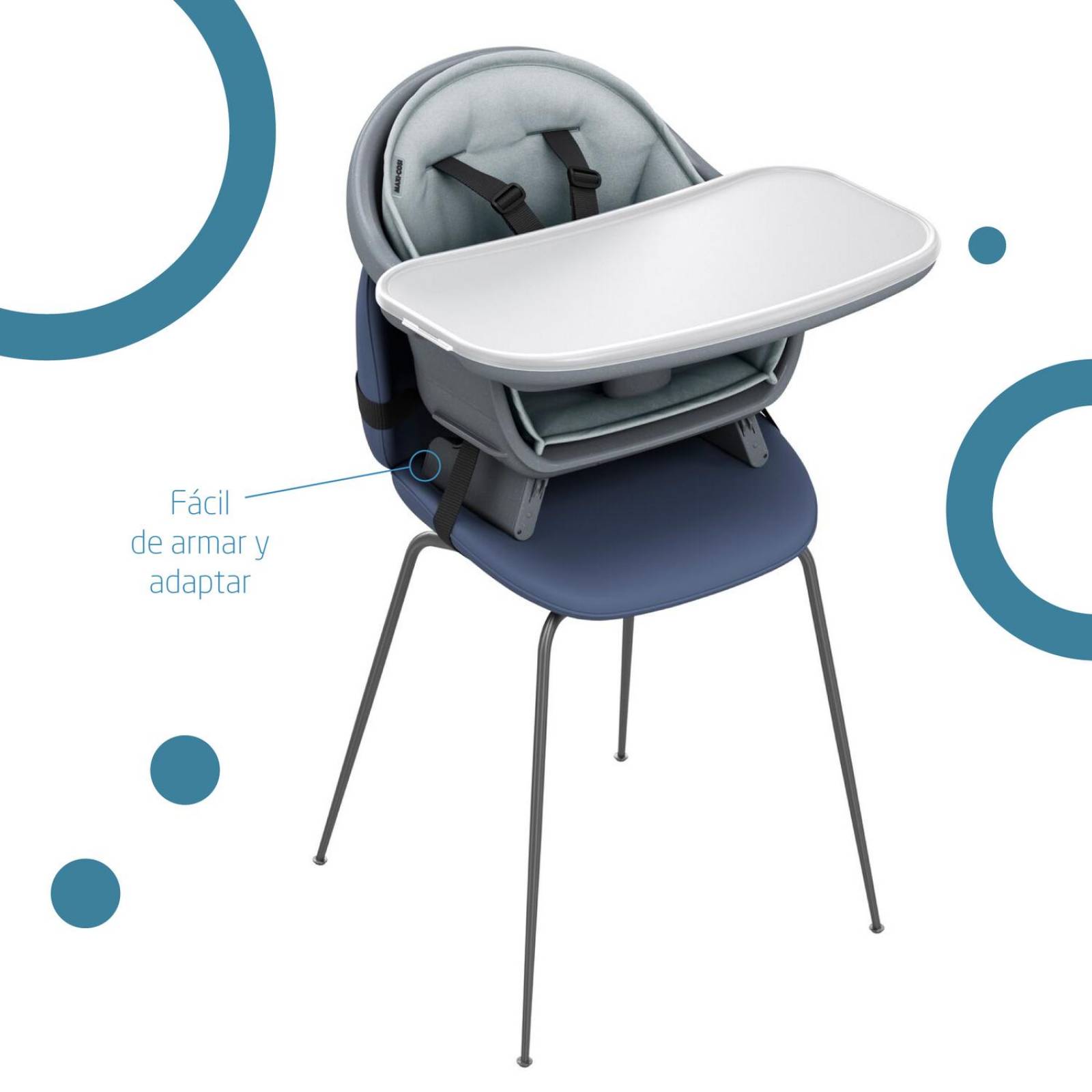 Silla Alta Periquera Maxi Cosi Moa 8 en 1 Gris oscuro