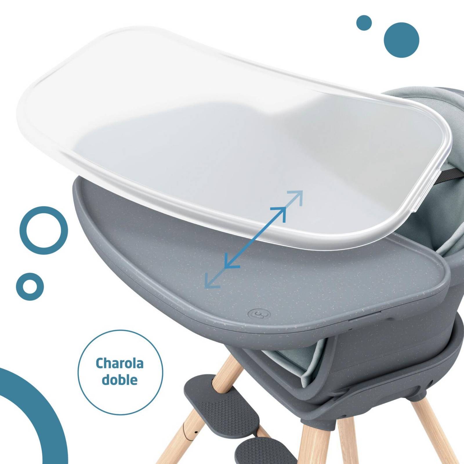 Silla Alta Periquera Maxi Cosi Moa 8 en 1 Gris oscuro