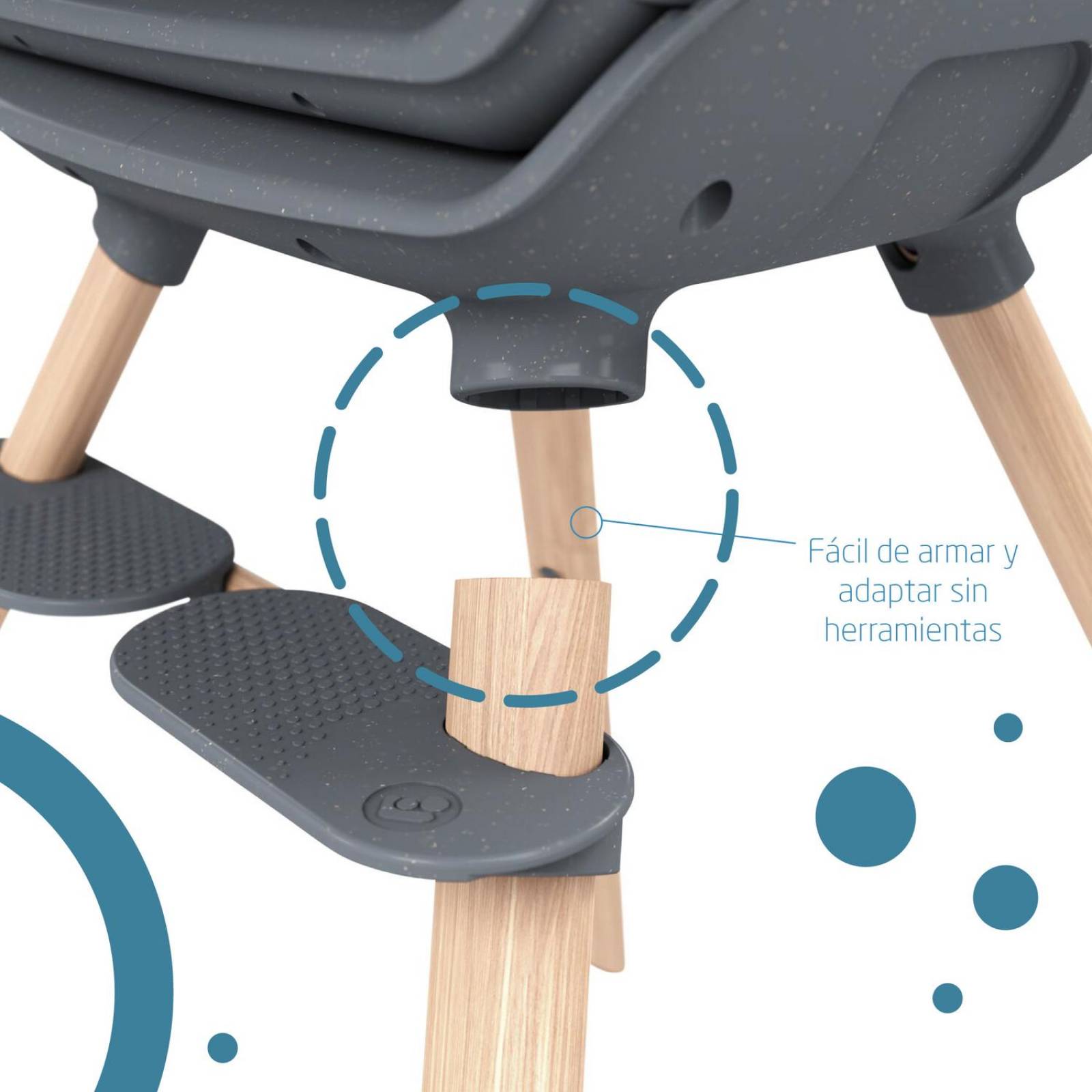 Silla Alta Periquera Maxi Cosi Moa 8 en 1 Gris oscuro