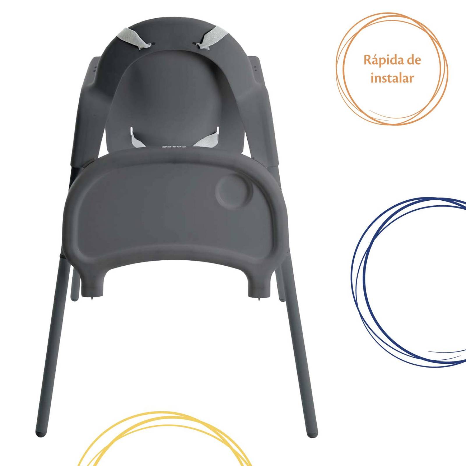 Silla Alta Para Bebé Cosco Cook Gris 