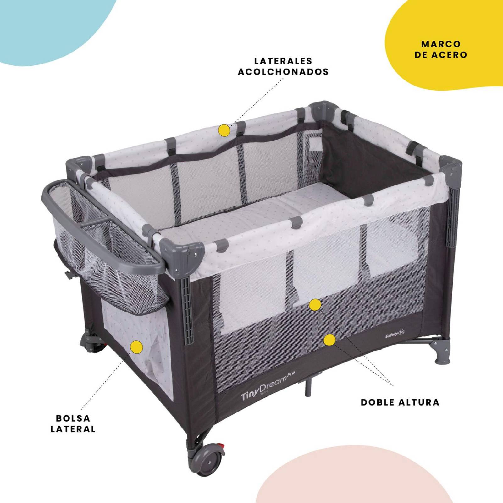 Cuna de Viaje Safety 1st Tiny Dream Pro Gris