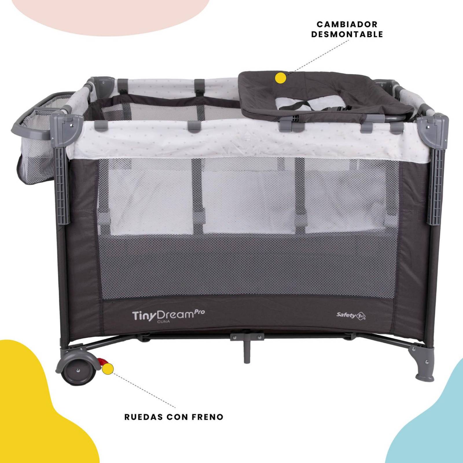 Cuna de Viaje Safety 1st Tiny Dream Pro Gris