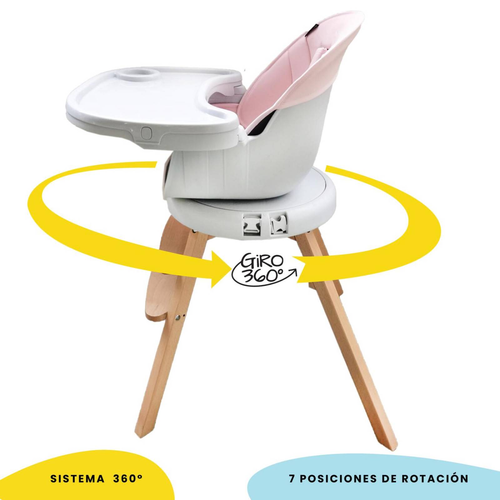 Silla Alta para Bebé Periquera Safety 1st Giro 360 Rosa