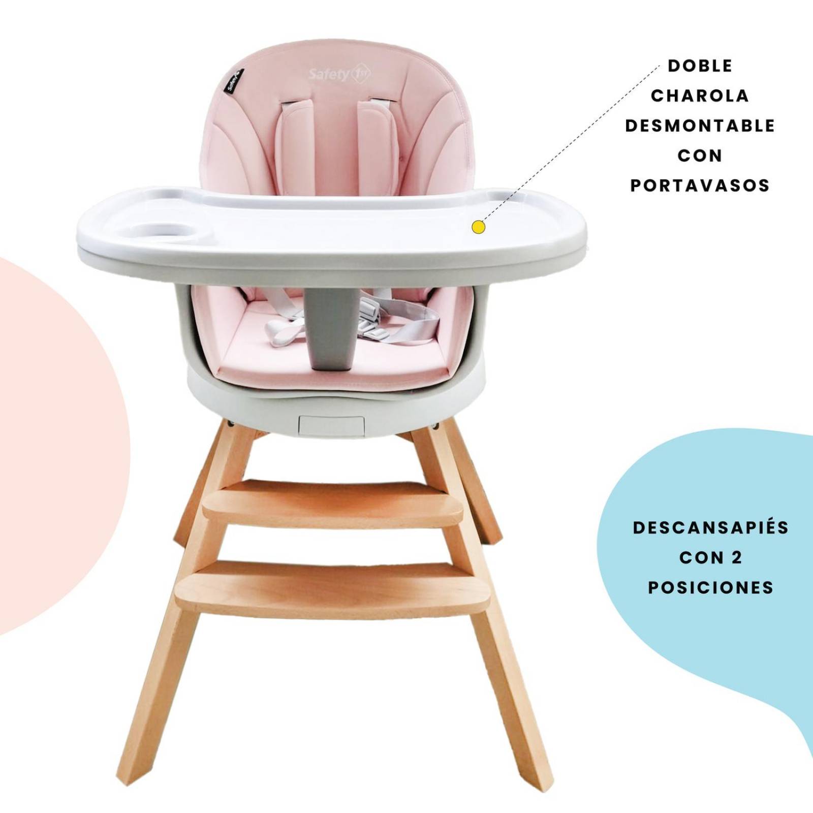 Silla Alta para Bebé Periquera Safety 1st Giro 360 Rosa