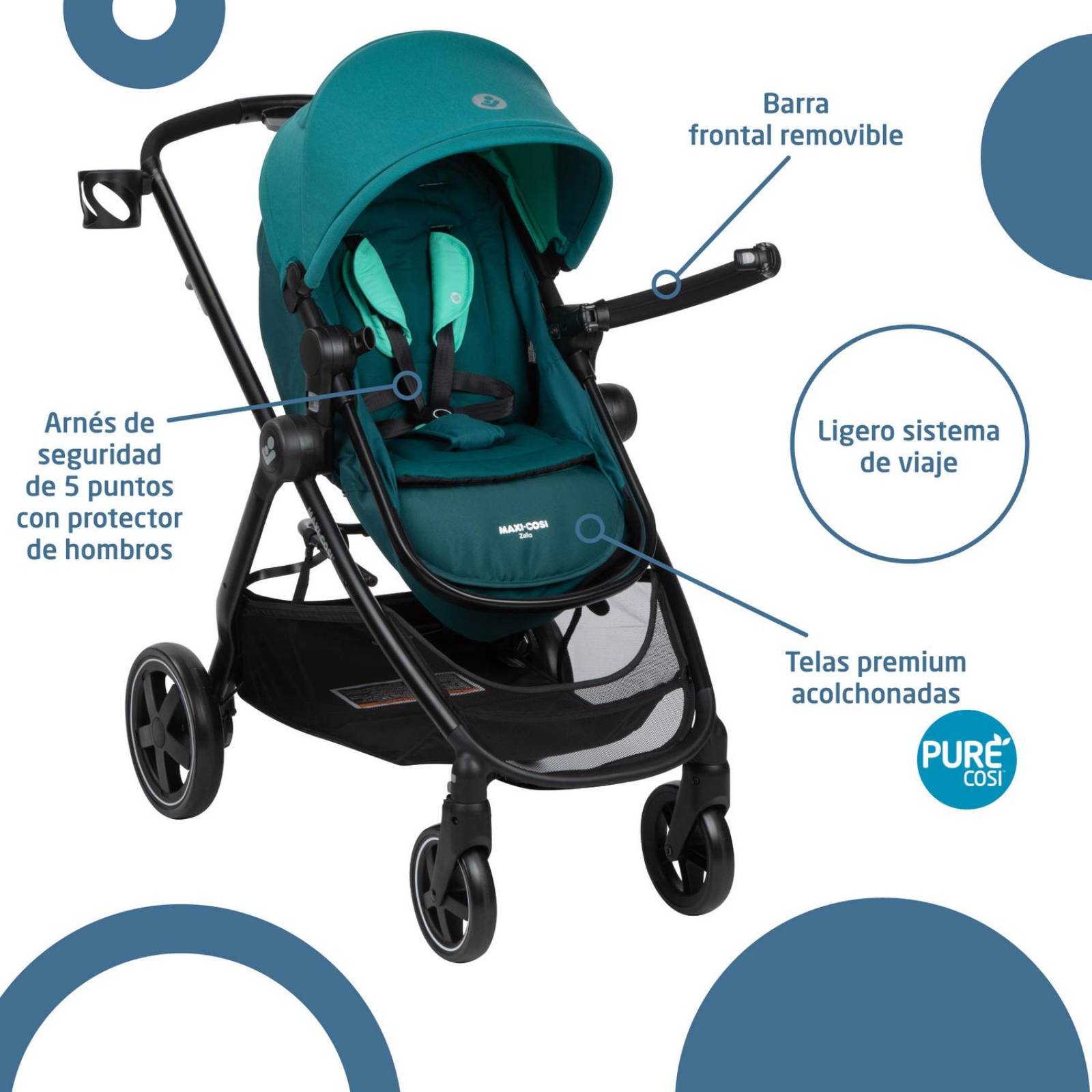 Carriola para Bebé Sistema de Viaje Maxi Cosi Zelia 2 Spring Meadow