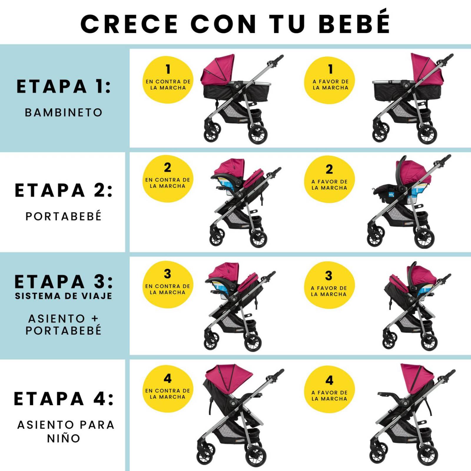 Carriola Sistema De Viaje Safety 1st Grow & Go Flex Orchid Bloom
